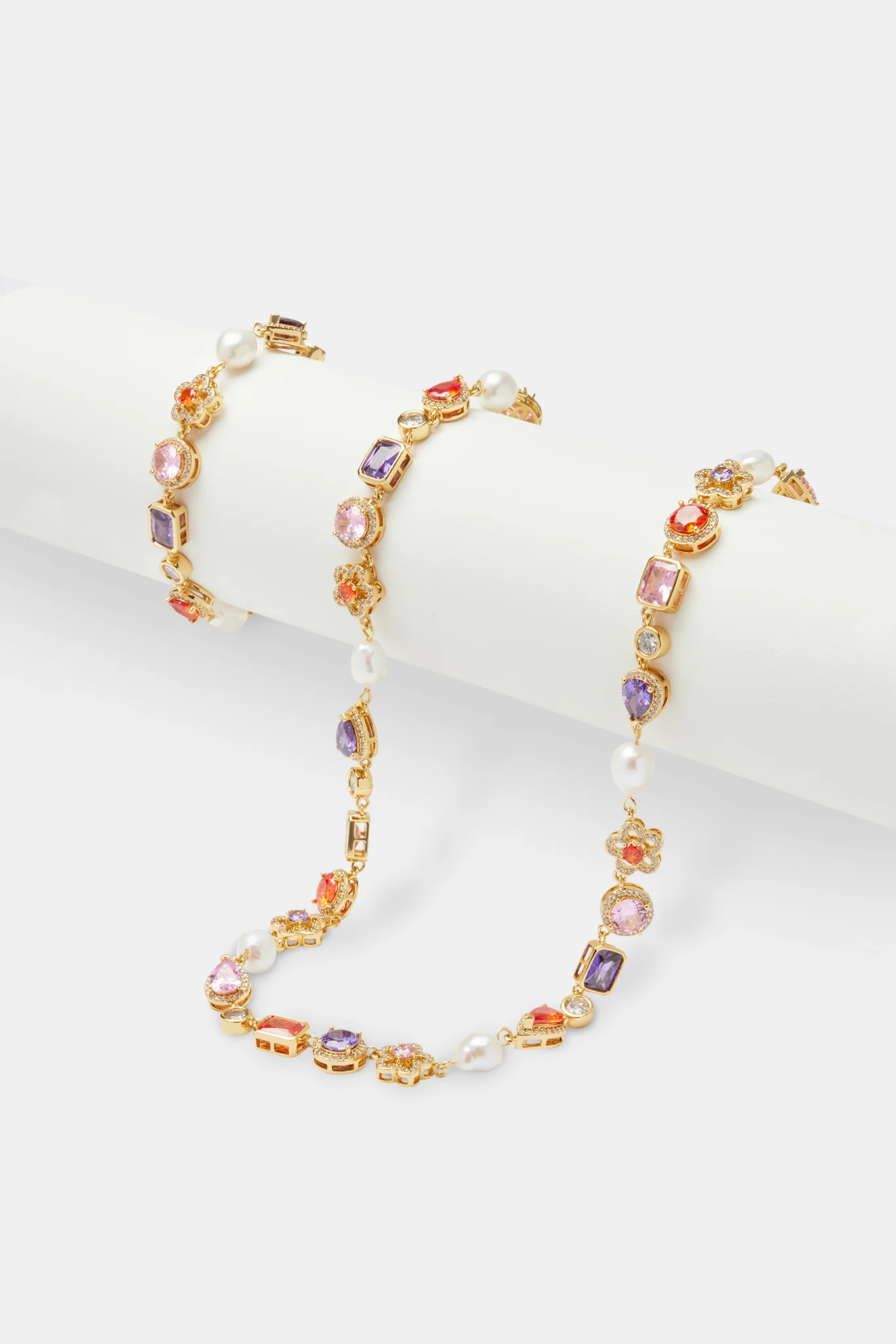 Freshwater Pearl & Multi Gemstone Chain & Bracelet - Image 2