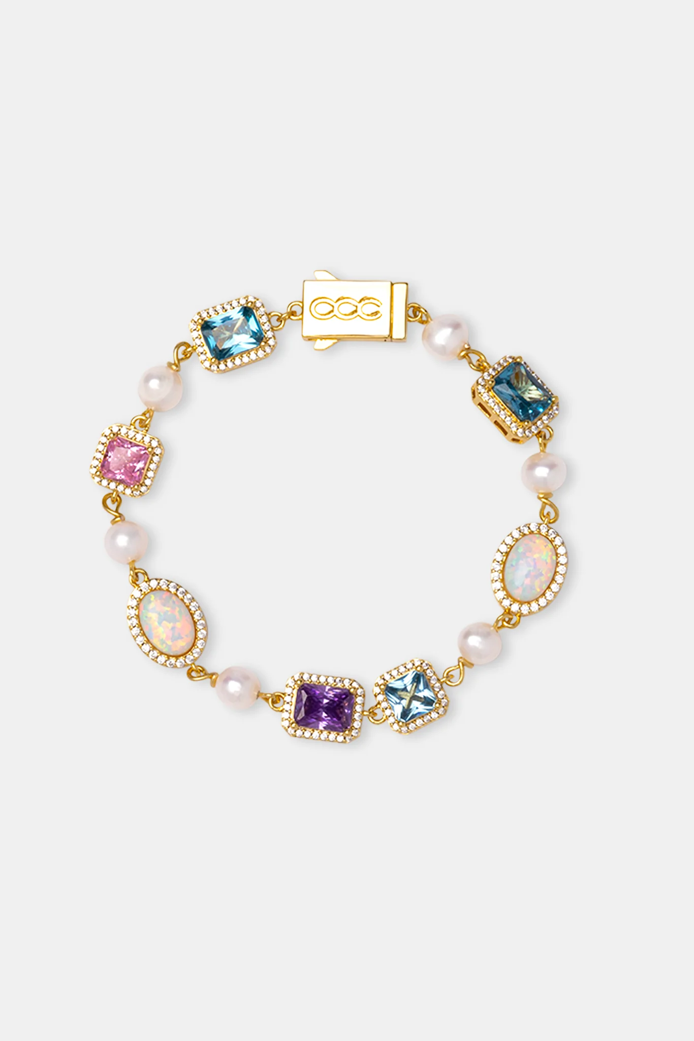 Freshwater Pearl & Opal Mixed Gemstone Chain & Bracelet - Image 4