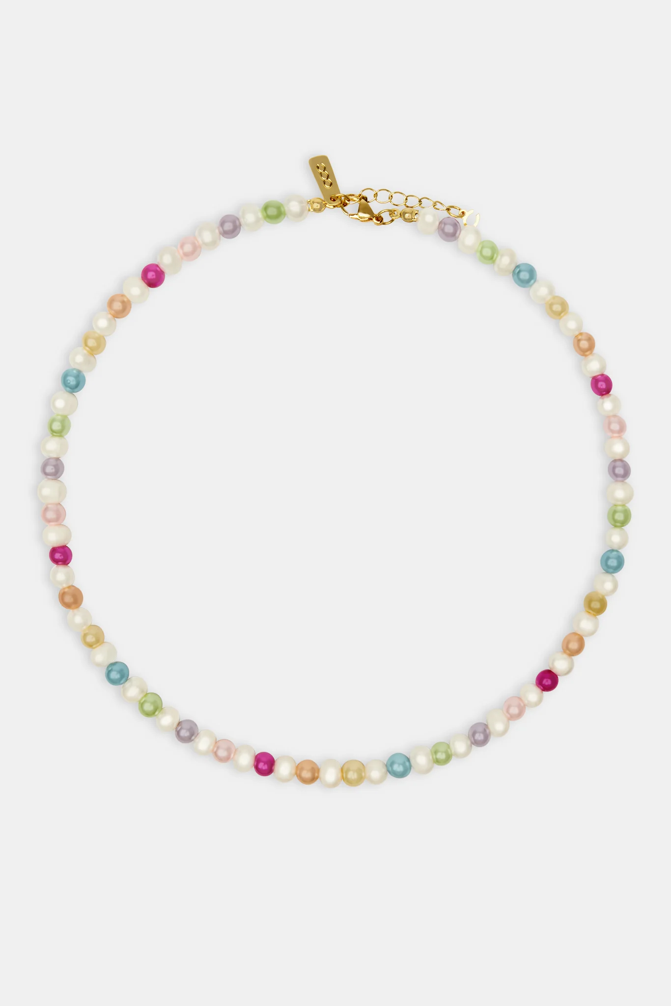 Freshwater Pearl Pop Colour Bead Necklace - 6mm - Image 2