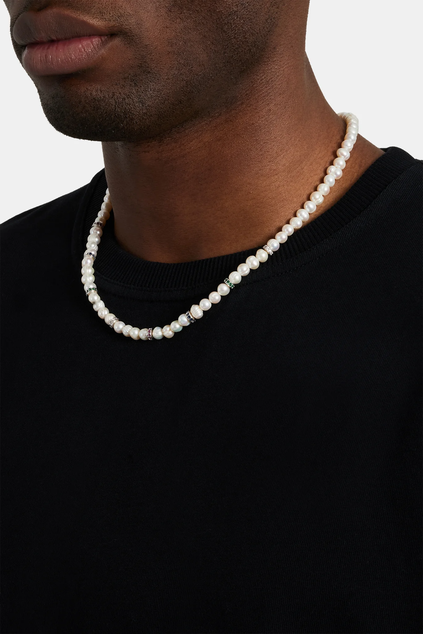 Freshwater Pearl Thin Ice Bead Necklace - Image 3