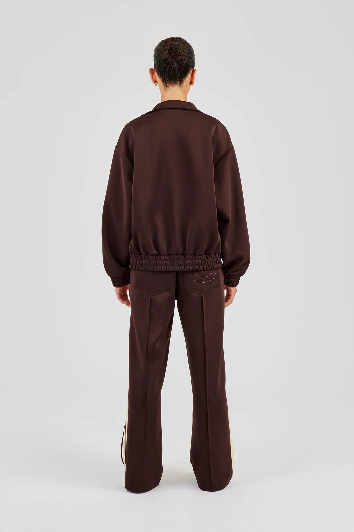 Funnel Neck Butter Yellow Taping Zip Through Tracksuit - Image 4
