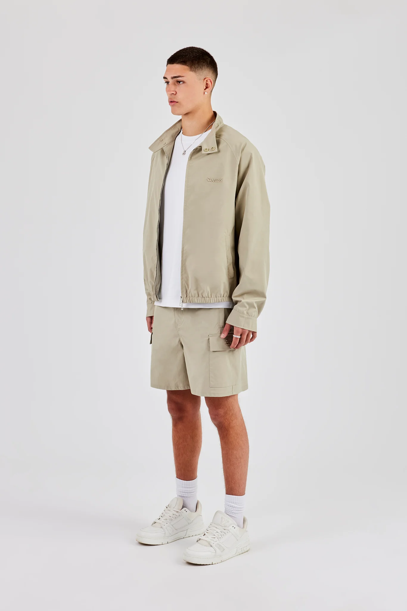 Funnel Neck Jacket & Shorts - Green - Image 2
