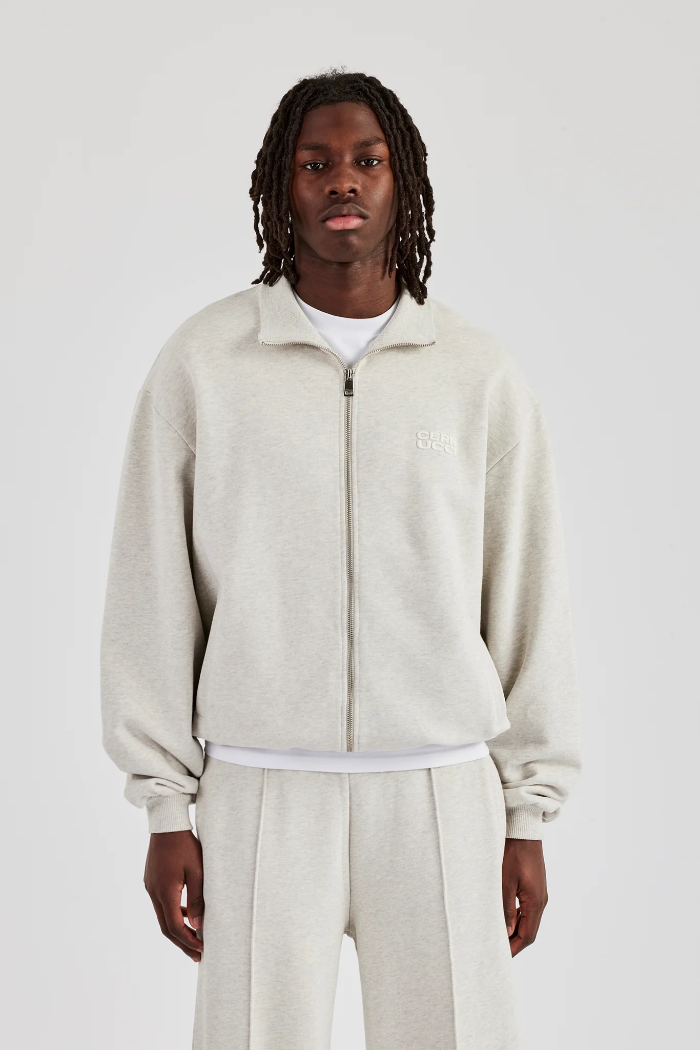 Funnel Neck Jersey Jacket - Ash Grey
