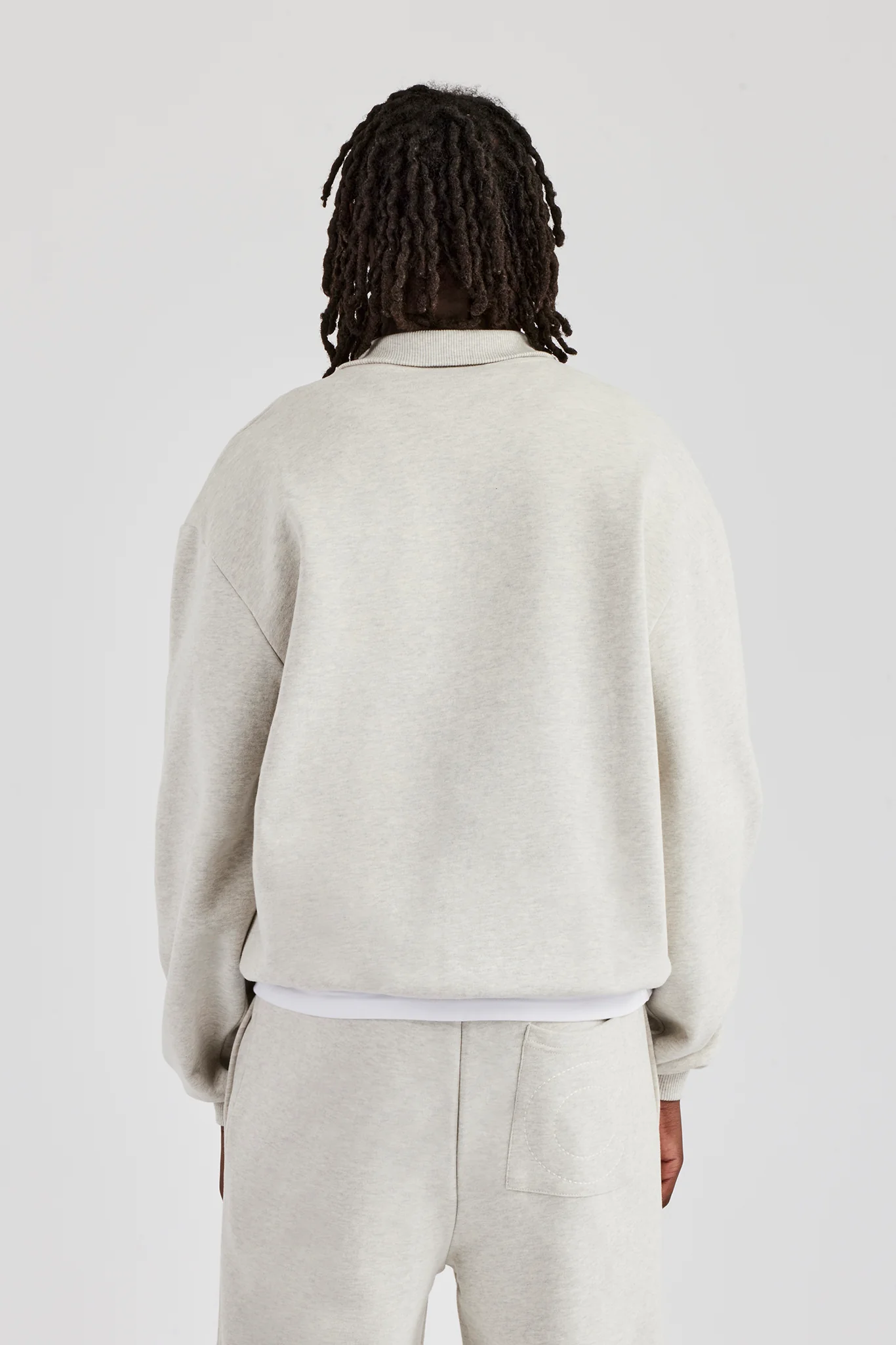 Funnel Neck Jersey Jacket - Ash Grey - Image 3