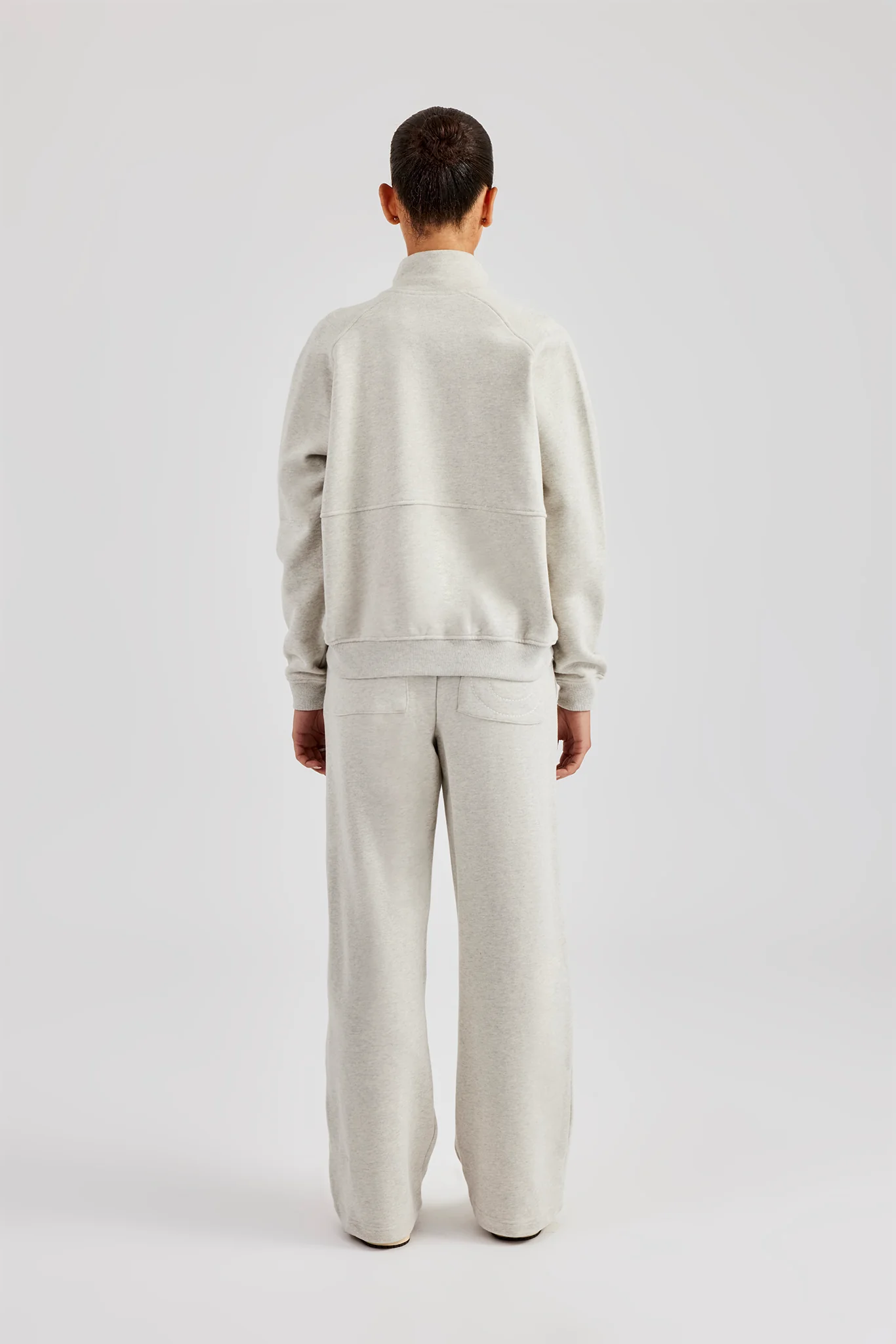 Funnel Neck Zip Through Tracksuit - Ash Grey - Image 3