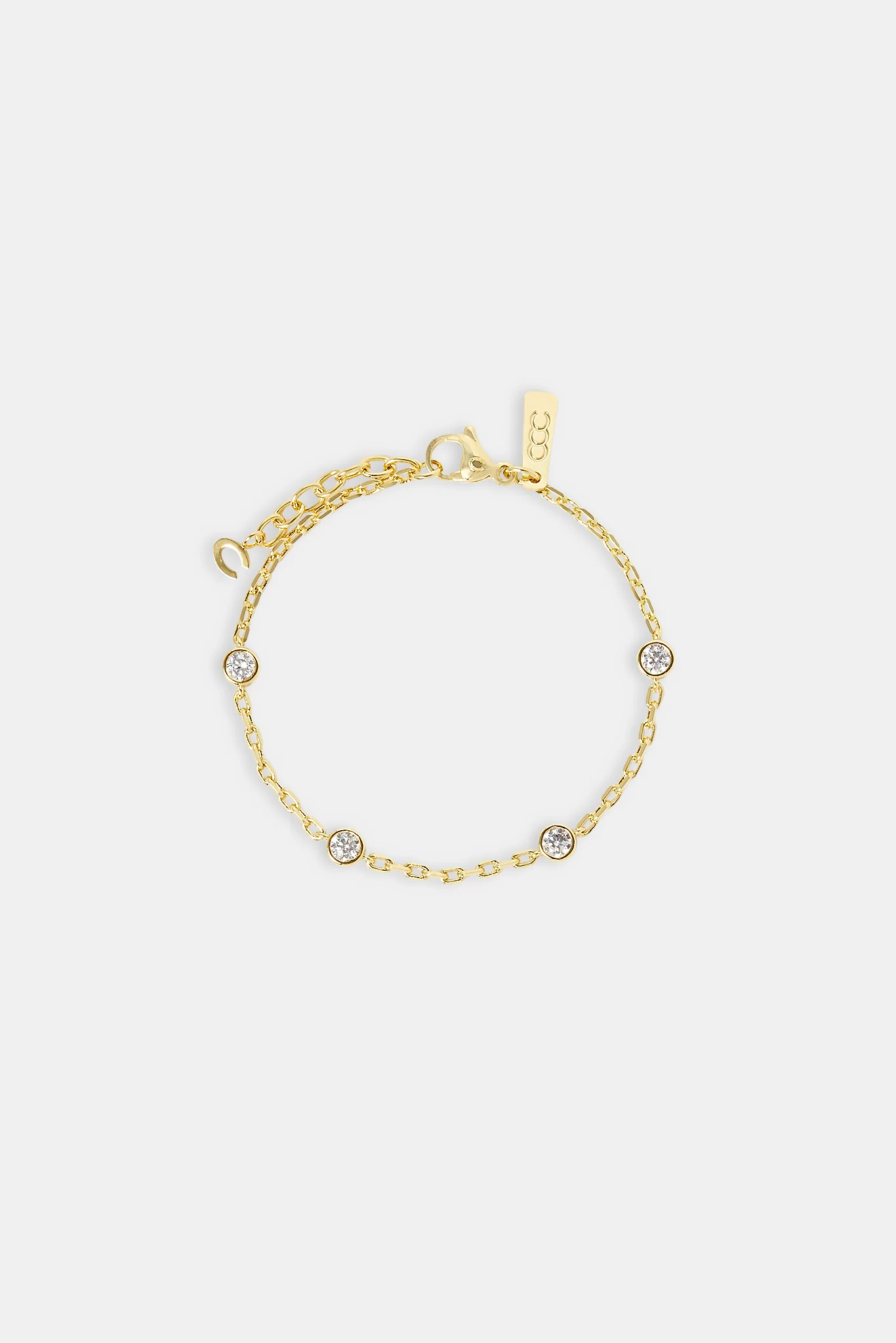 Gemstone Rolo Bracelet - 5mm - Gold - Image 2