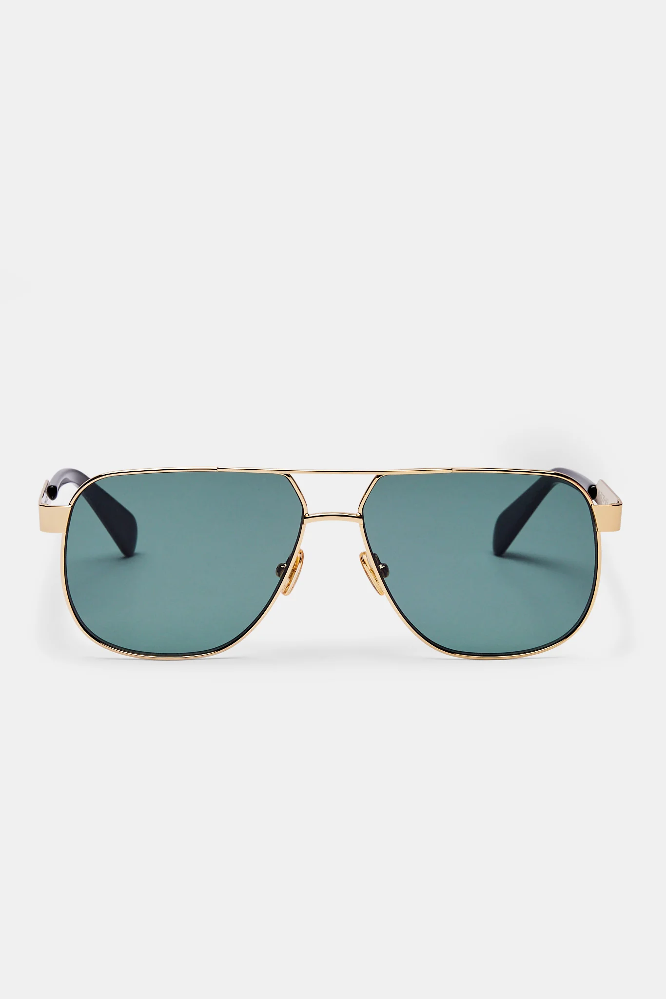 Gold Aviator Sunglasses - Black - Image 5