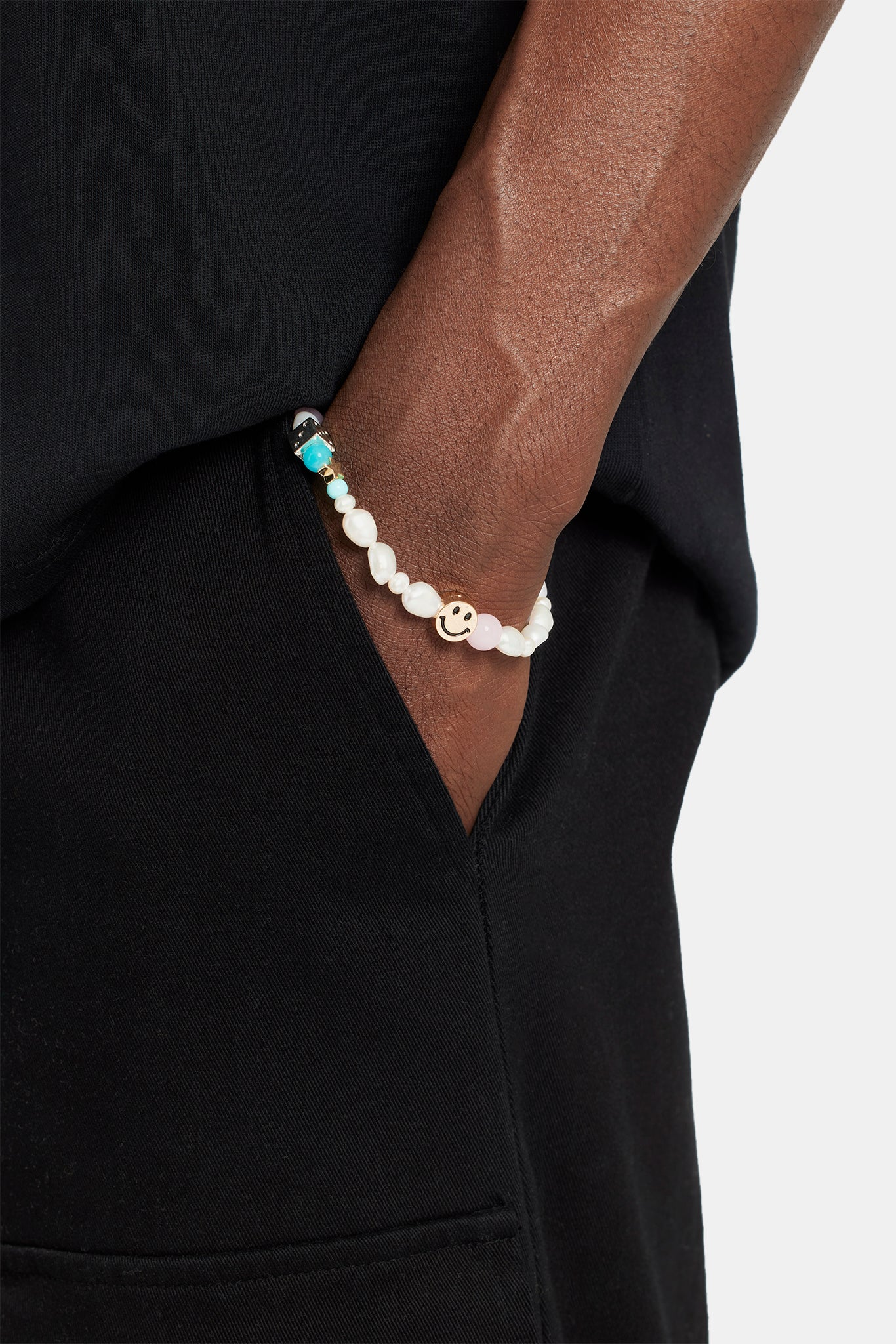 Gold Plated Pastel Motif & Freshwater Pearl Bracelet - Image 2