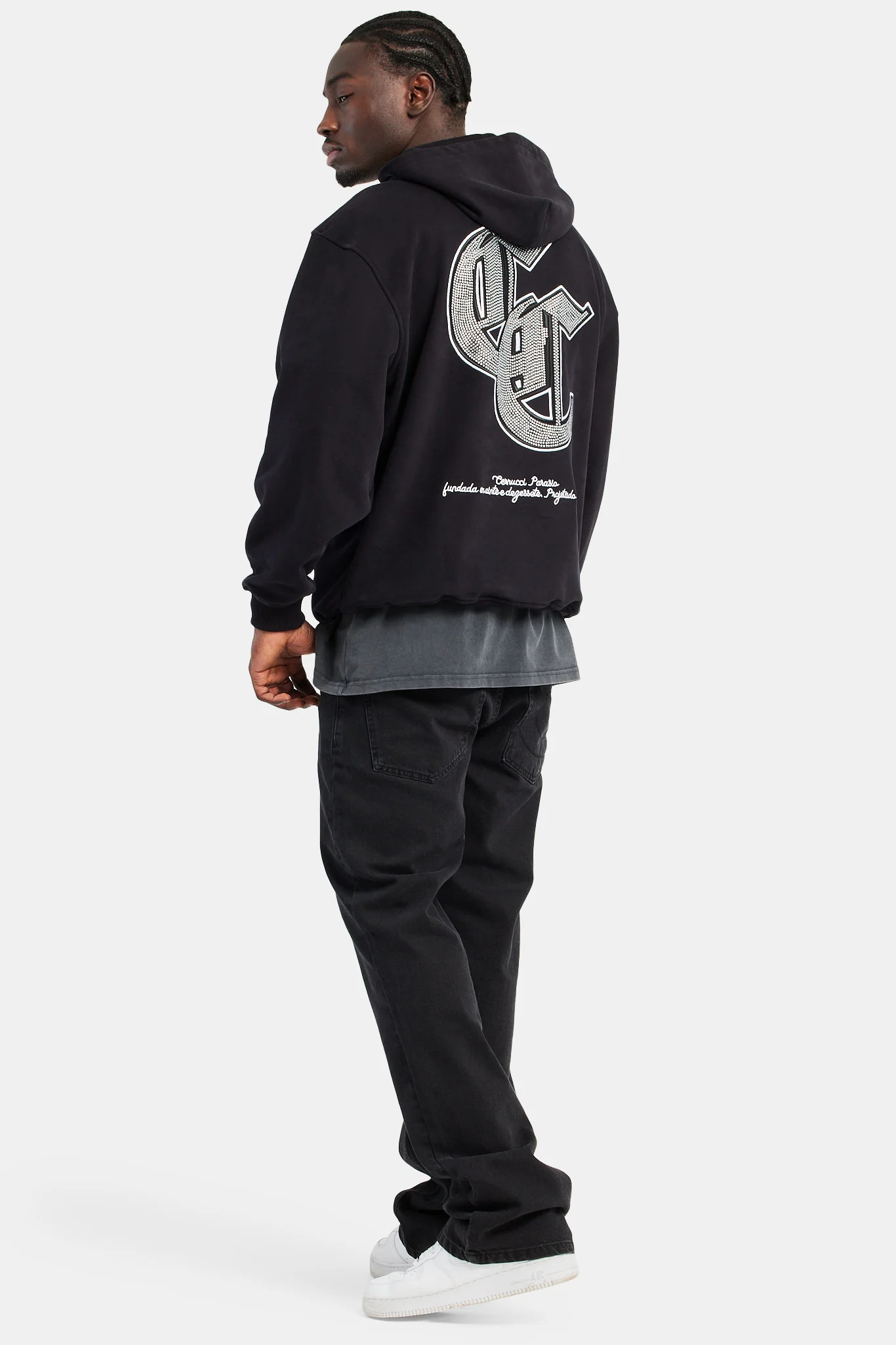 Rhinestone Hoodie - Black - Image 2