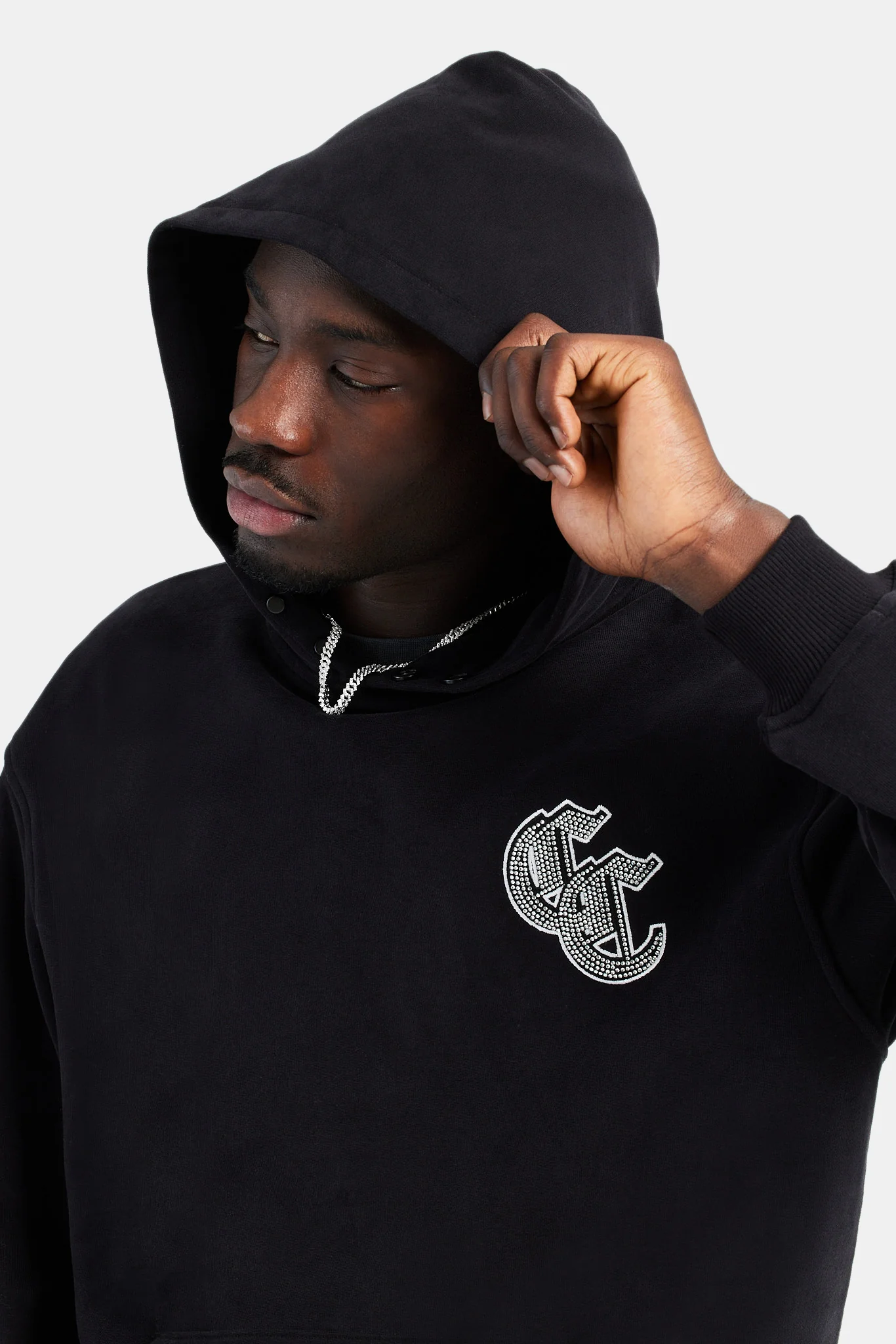 Rhinestone Hoodie - Black - Image 4