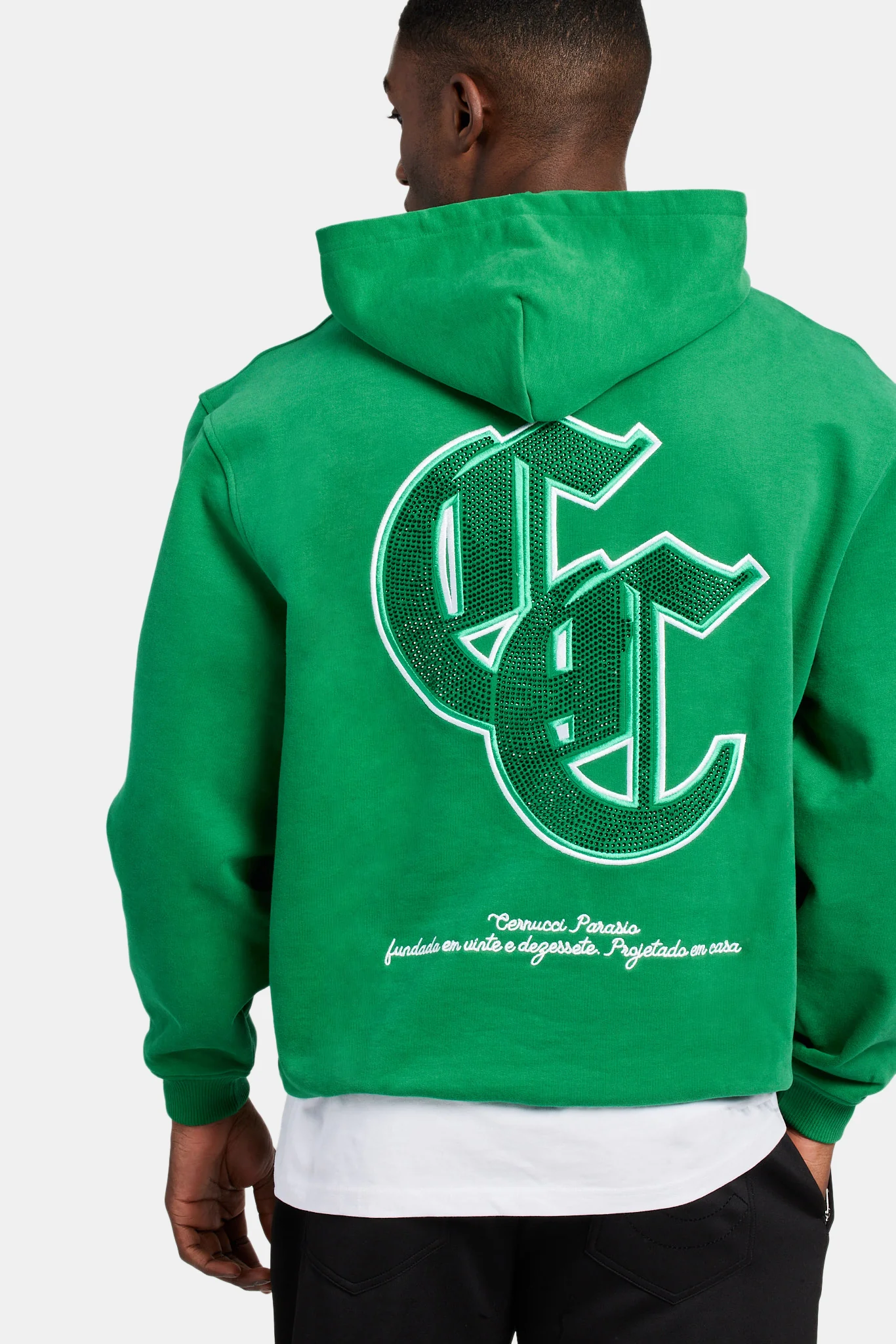 Rhinestone Hoodie - Green - Image 2