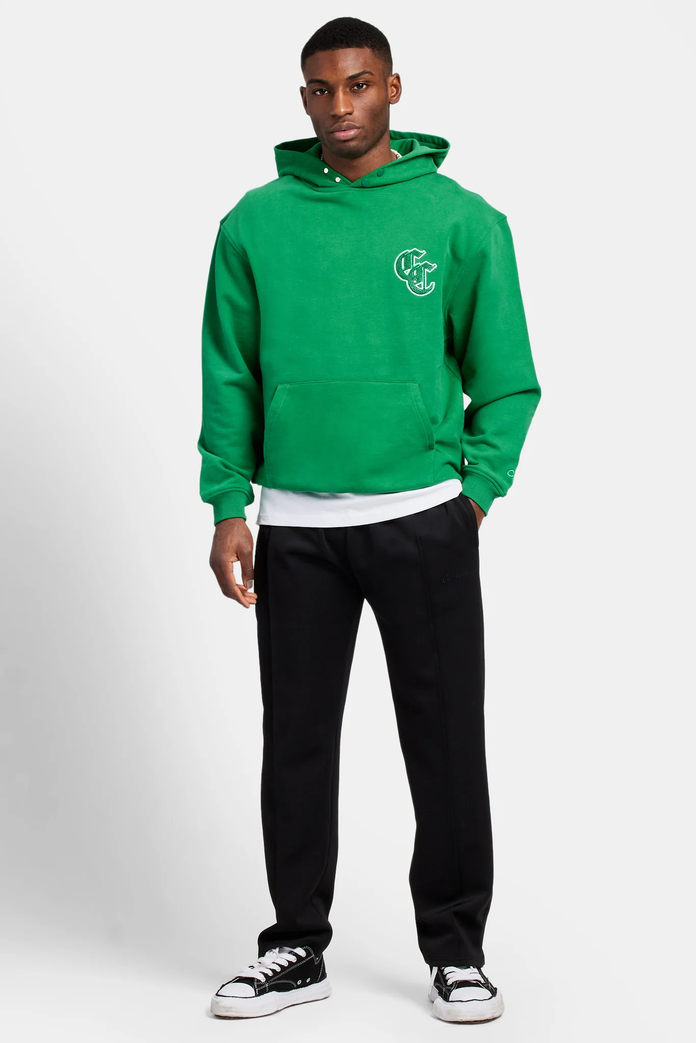 Rhinestone Hoodie - Green - Image 3