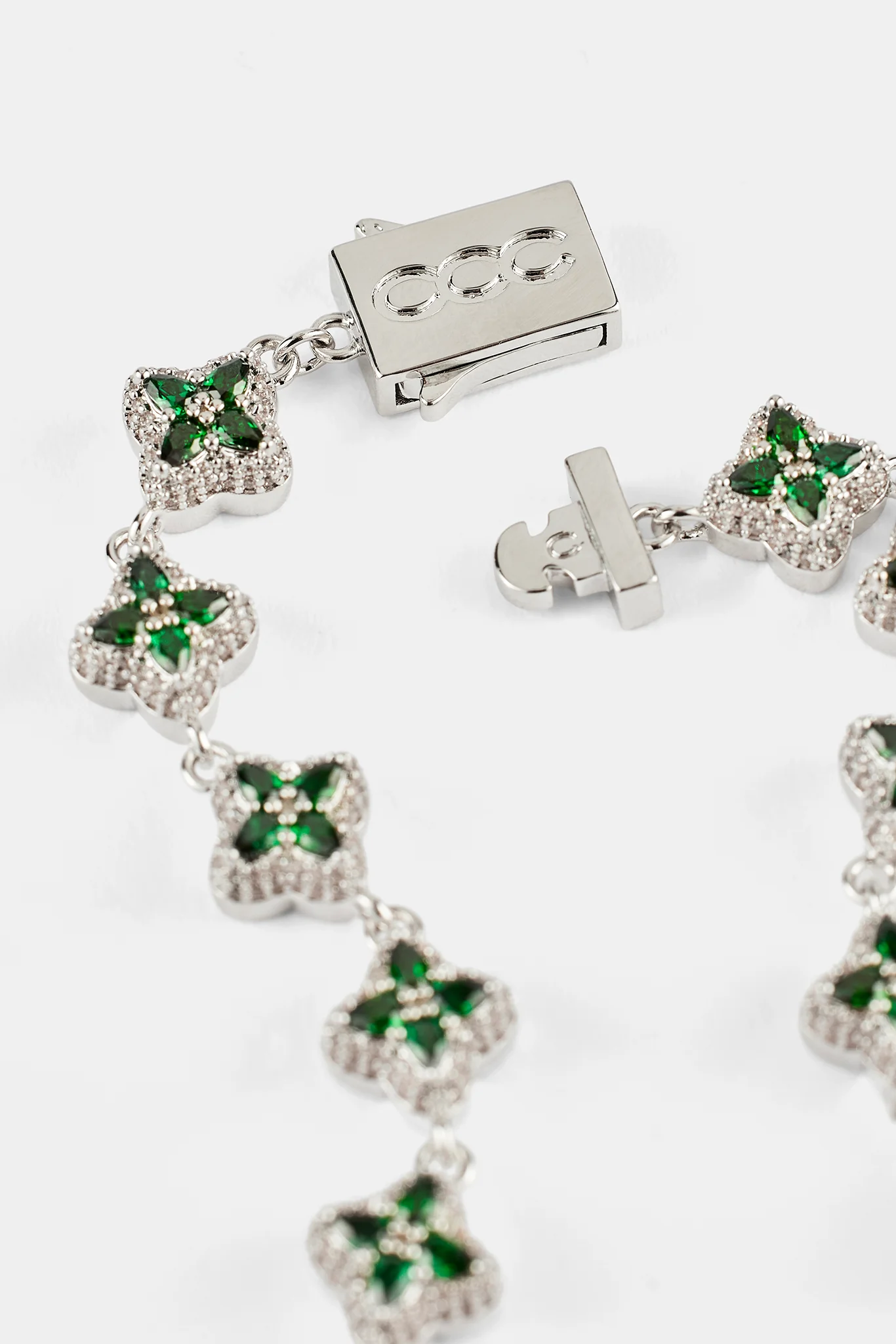 Green Baguette Motif Bracelet - 8mm - Image 4