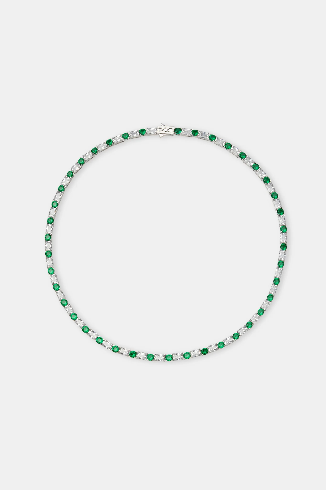 Green & Clear Mixed Shape Tennis Chain - 8mm - Image 4