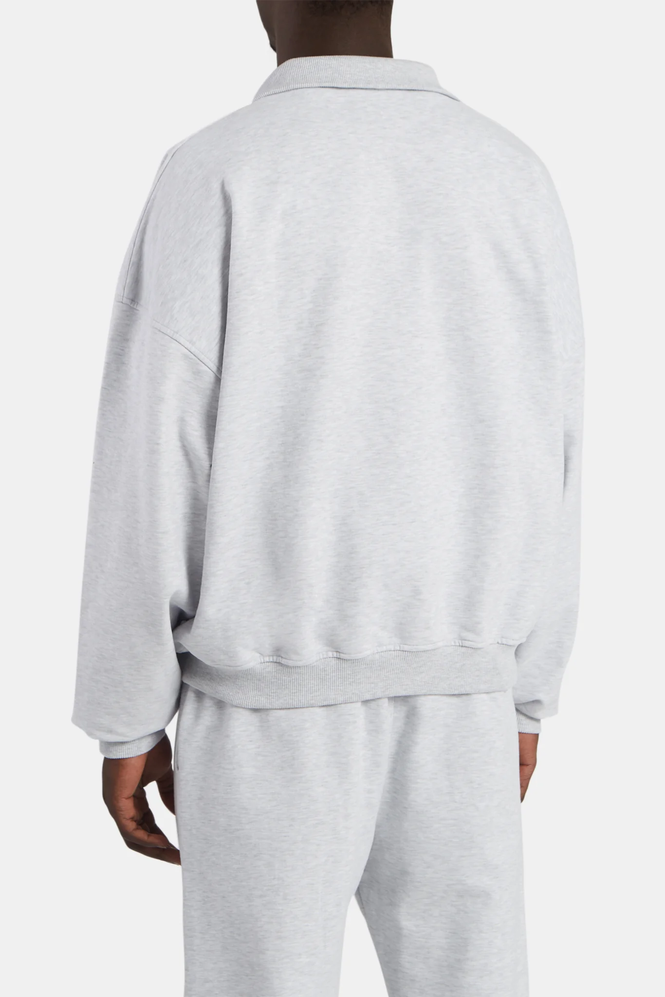 Half Zip Sweatshirt - Light Grey Marl - Image 4