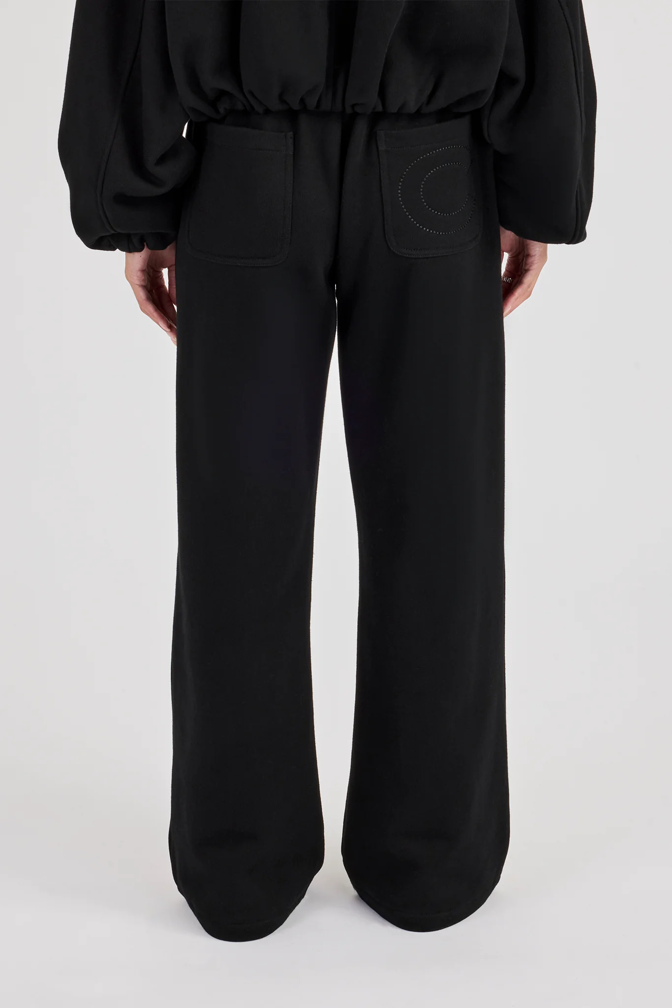 Heavyweight Jersey Wide Leg Jogger - Black - Image 3