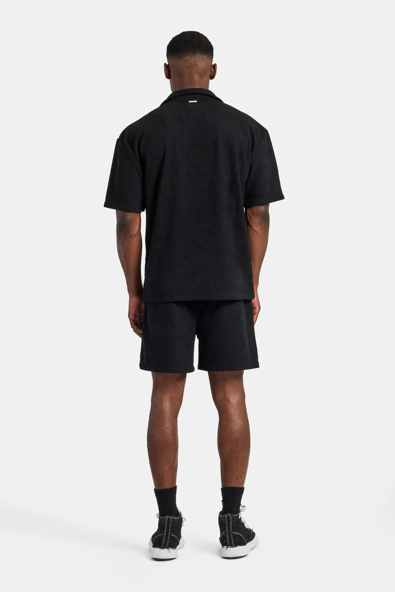 Heavyweight Textured Shirt & Short - Black - Image 2