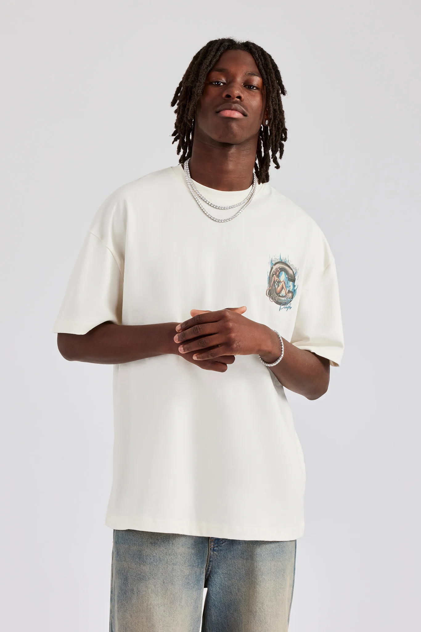 Washed C Graphic Oversized T-Shirt - Off White - Image 2