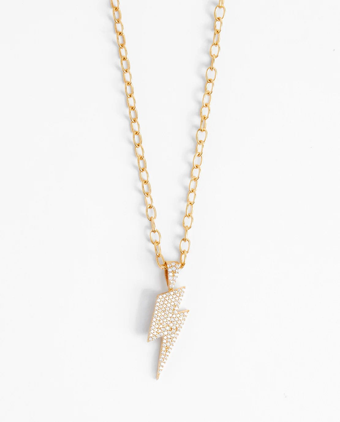 Hermes Small Iced Lightning Bolt Necklace - Gold