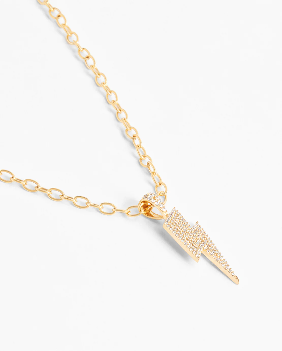 Hermes Small Iced Lightning Bolt Necklace - Gold - Image 2
