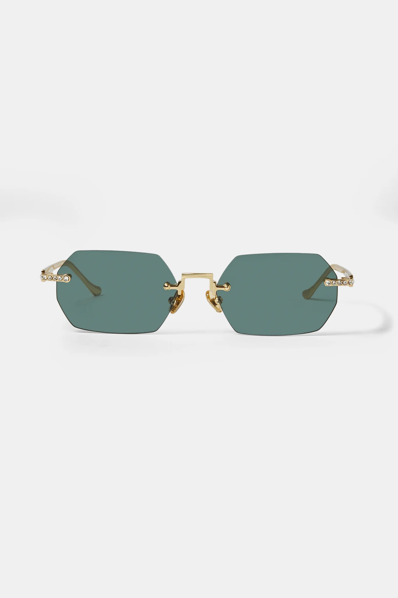 Hexagon Tinted Sunglasses - Green