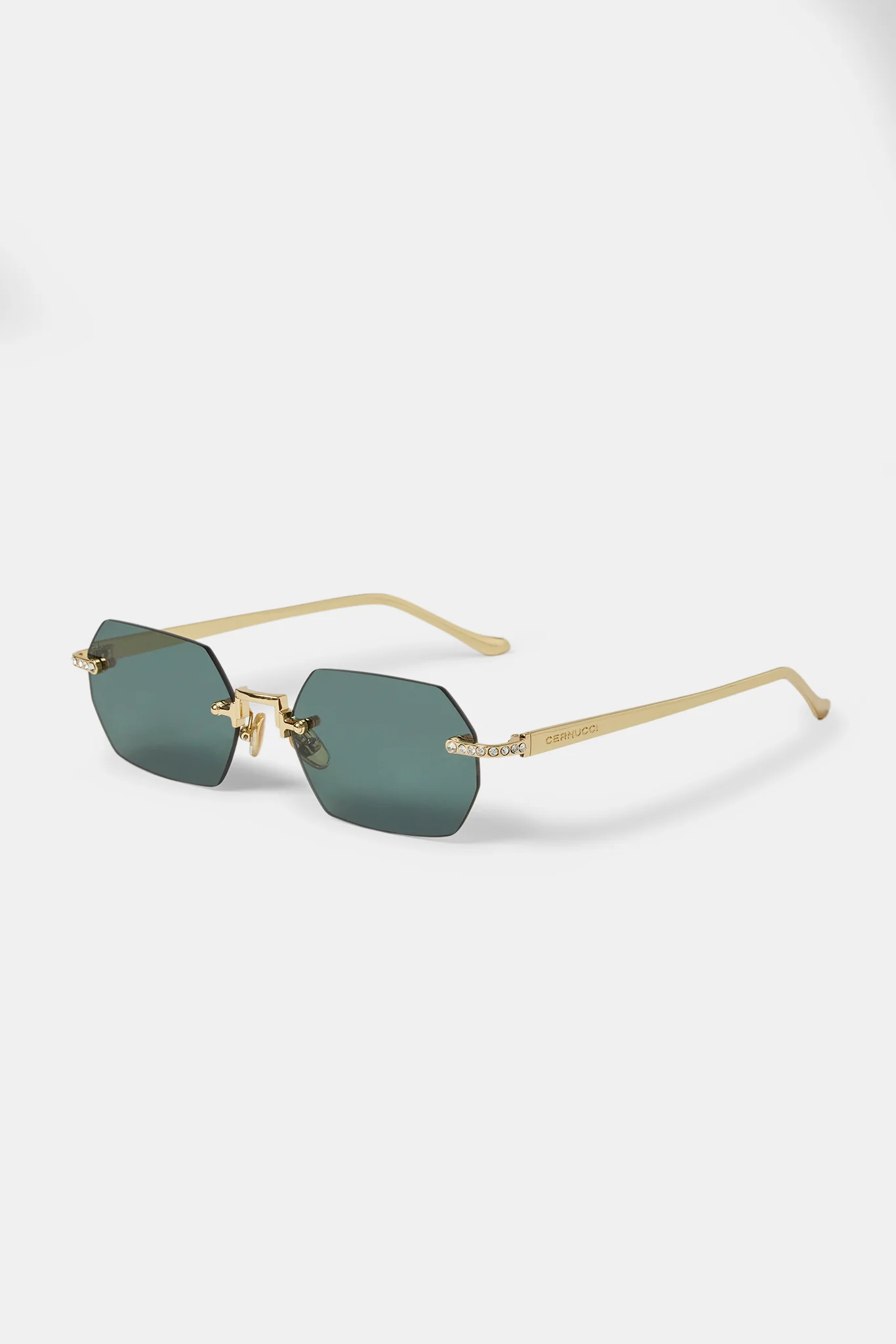 Hexagon Tinted Sunglasses - Green - Image 4