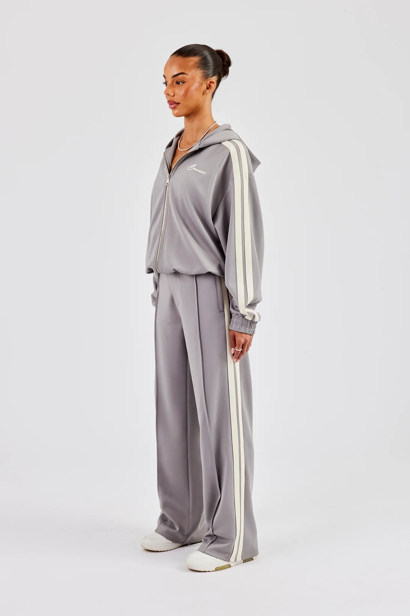 Hooded Taping Jacket & Tailored Trouser - Grey - Image 2