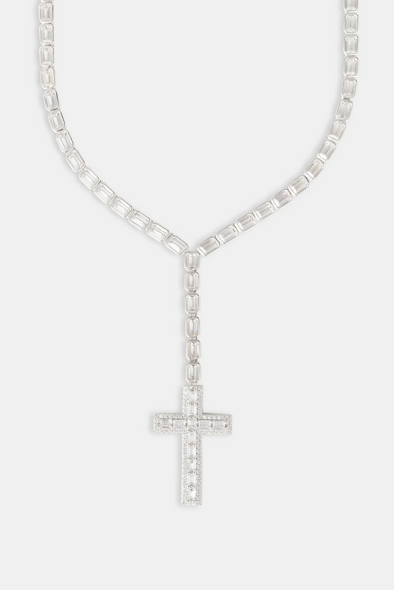 Iced Baguette Cross Drop Chain - 40mm - Image 2