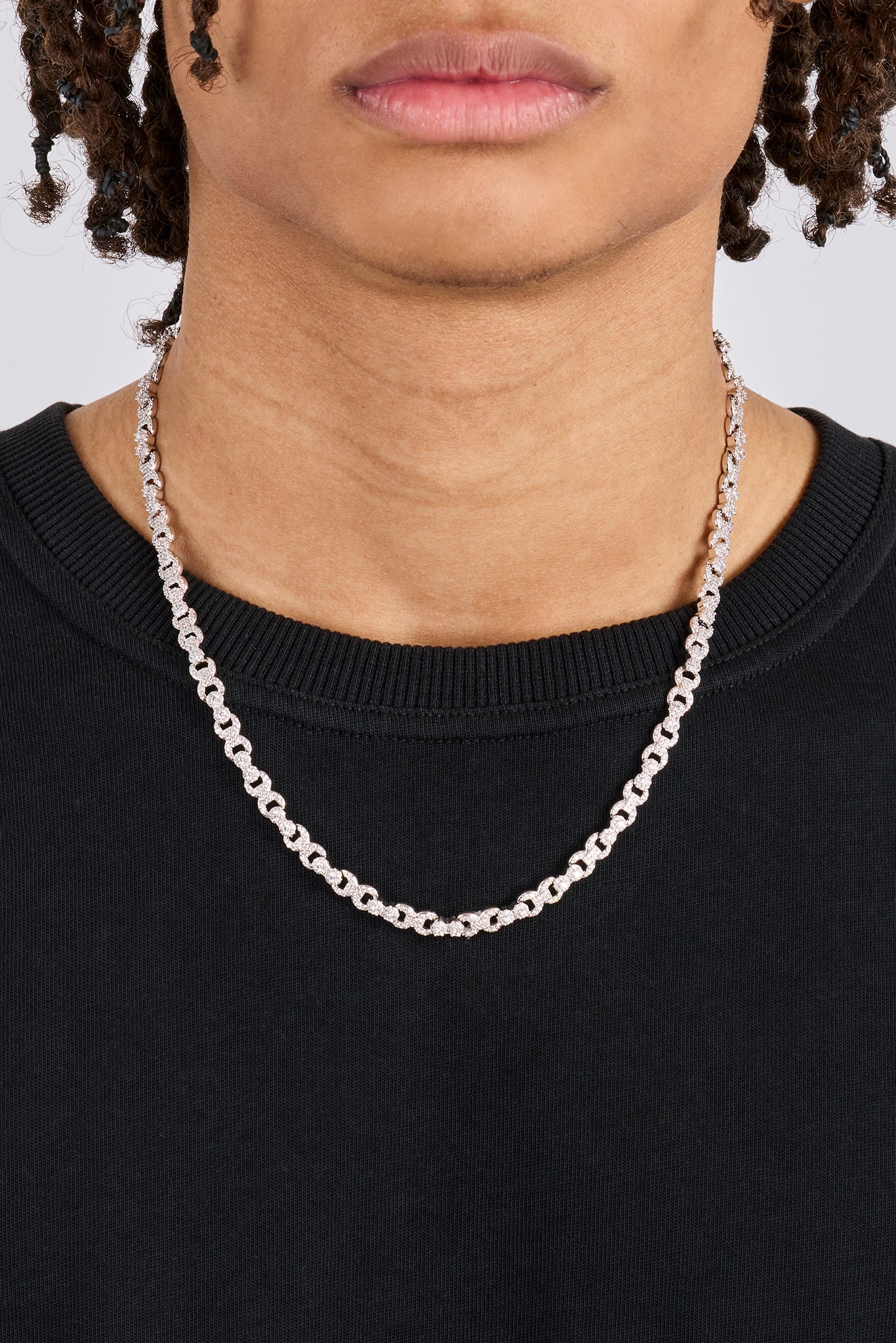 Iced Baguette & Pave Infinity Link Chain - 6mm - Image 3