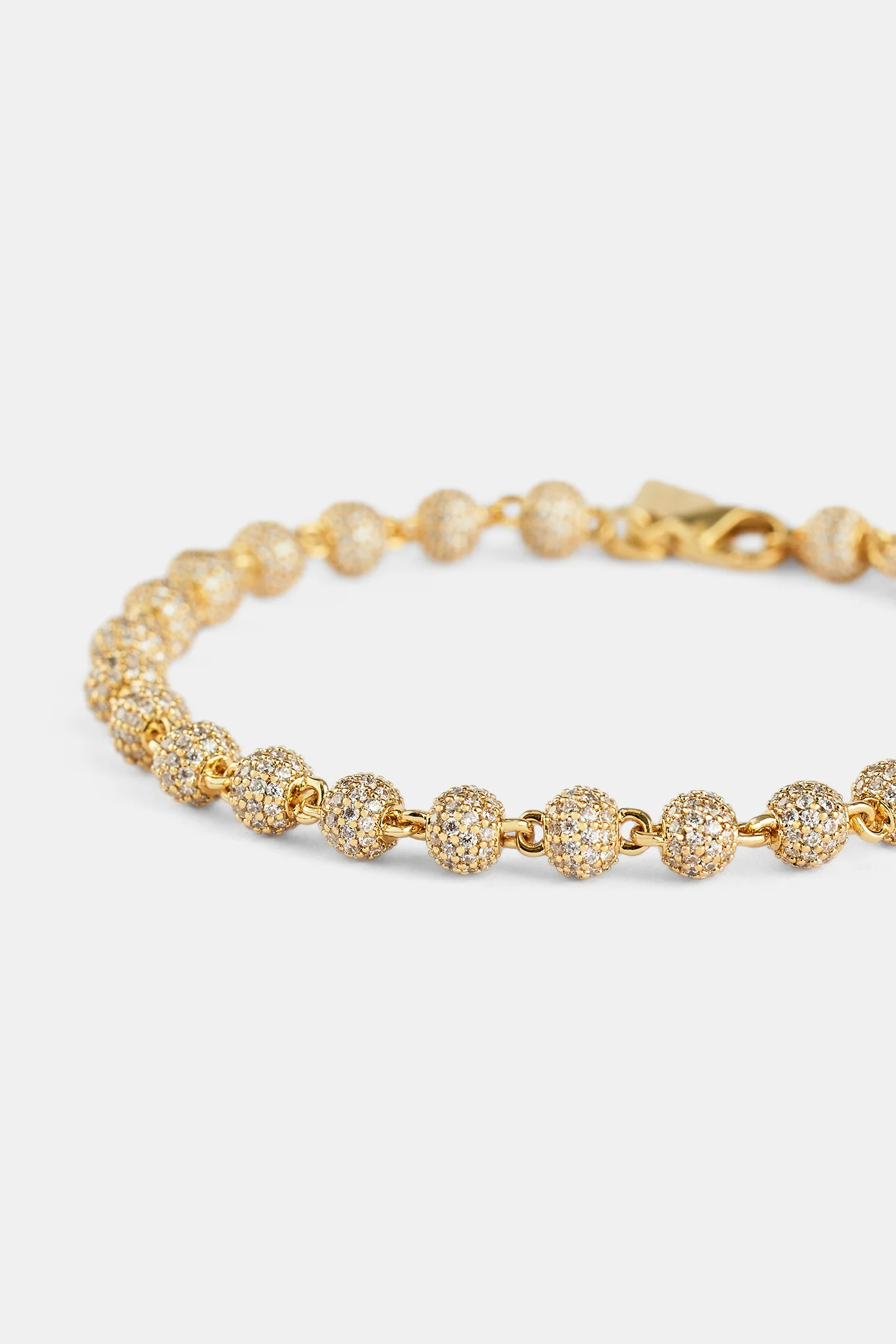 Iced Ball Bracelet - 5mm - Gold - Image 2