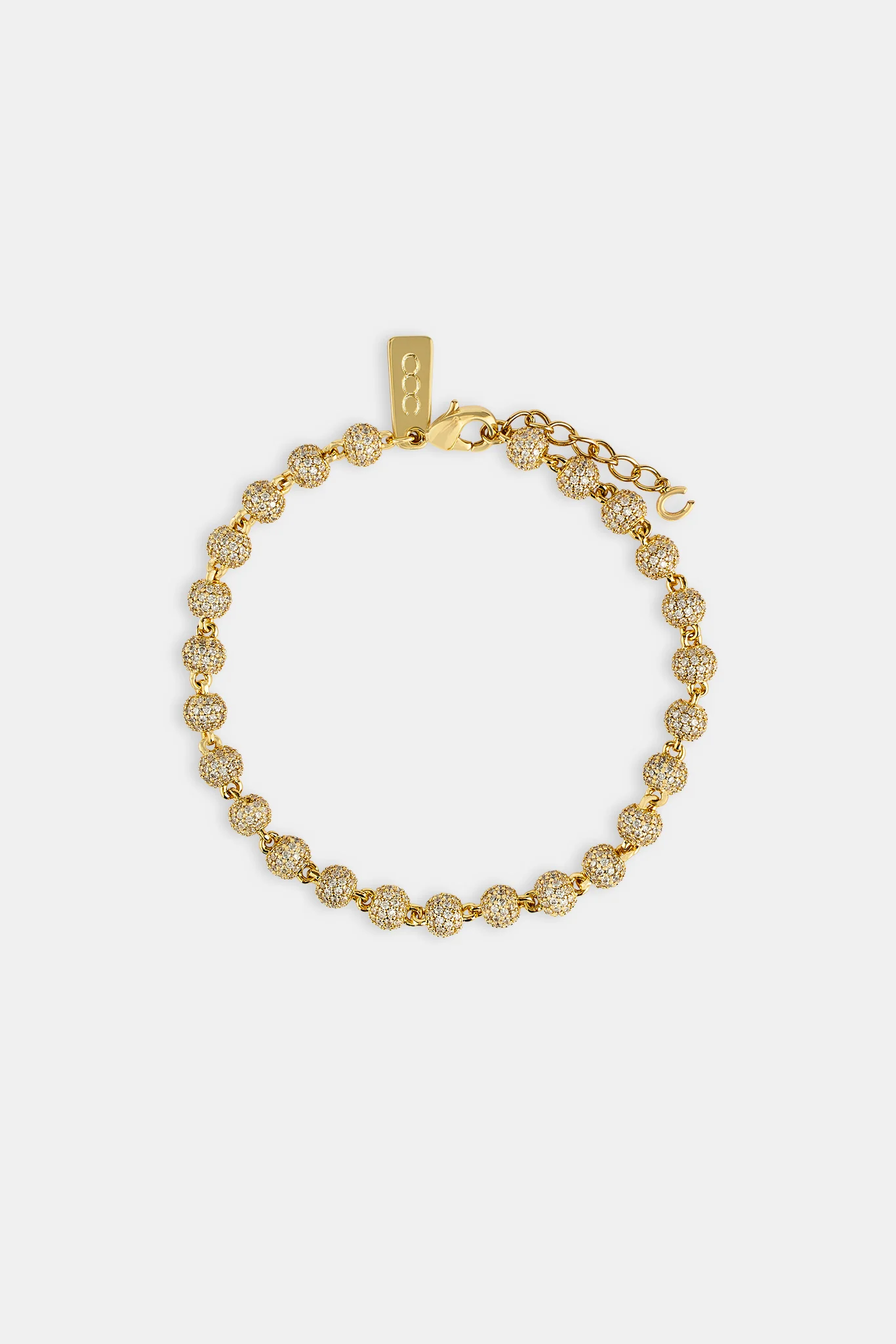Iced Ball Bracelet - 5mm - Gold - Image 3