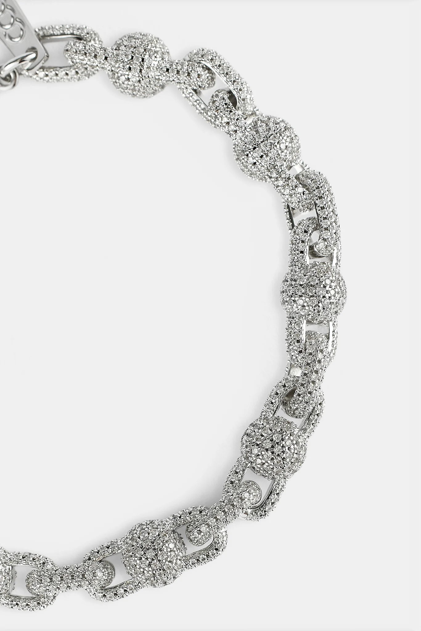Iced Ball Link Bracelet - 8mm - Image 2