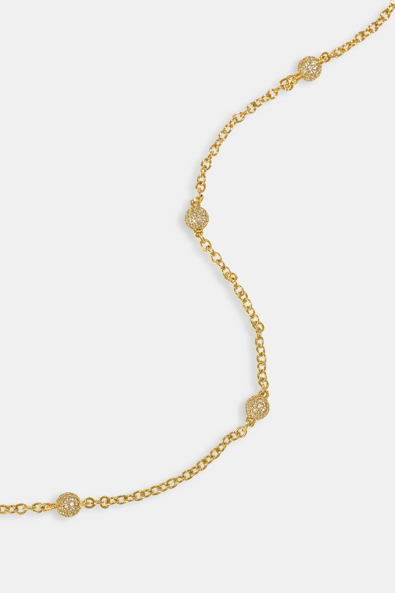 Iced Ball Rolo Chain - 4mm - Gold - Image 2