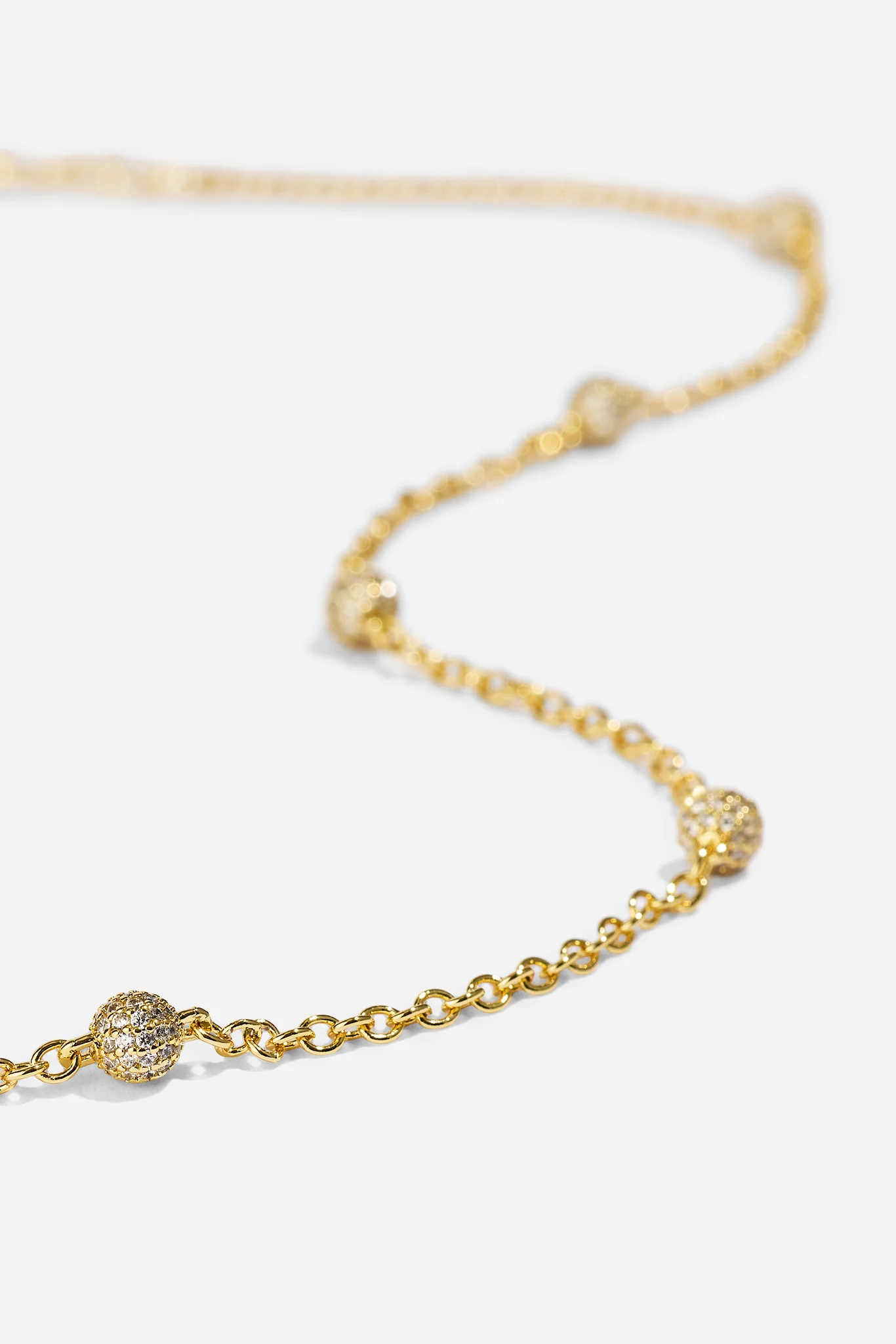 Iced Ball Rolo Chain - 4mm - Gold - Image 5