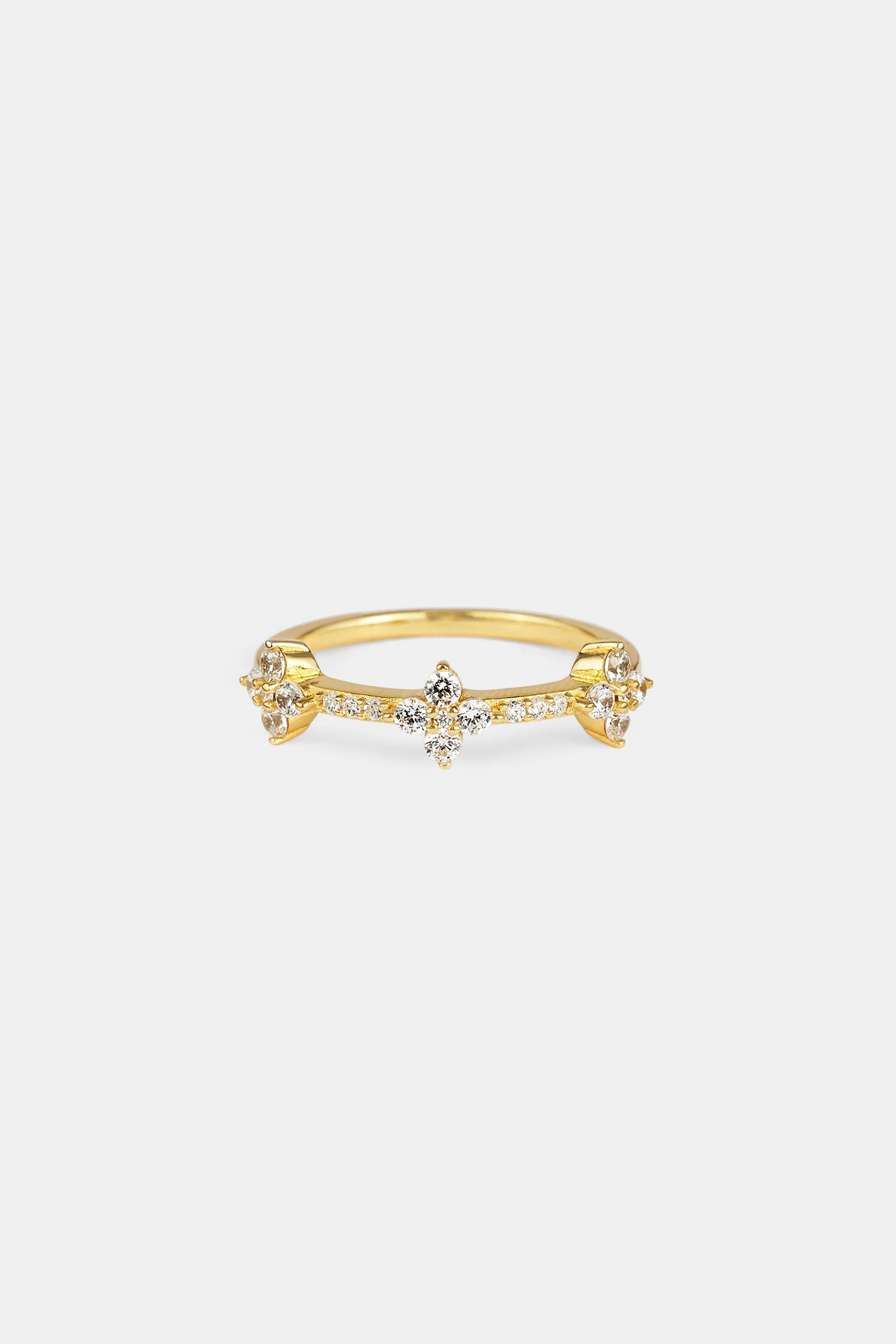 Iced Band Flower Ring - 6mm - Image 3