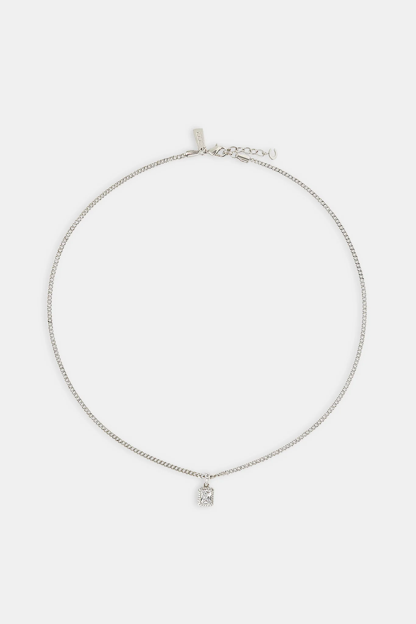 Iced Bezel Pendant Necklace - 10mm - Image 3
