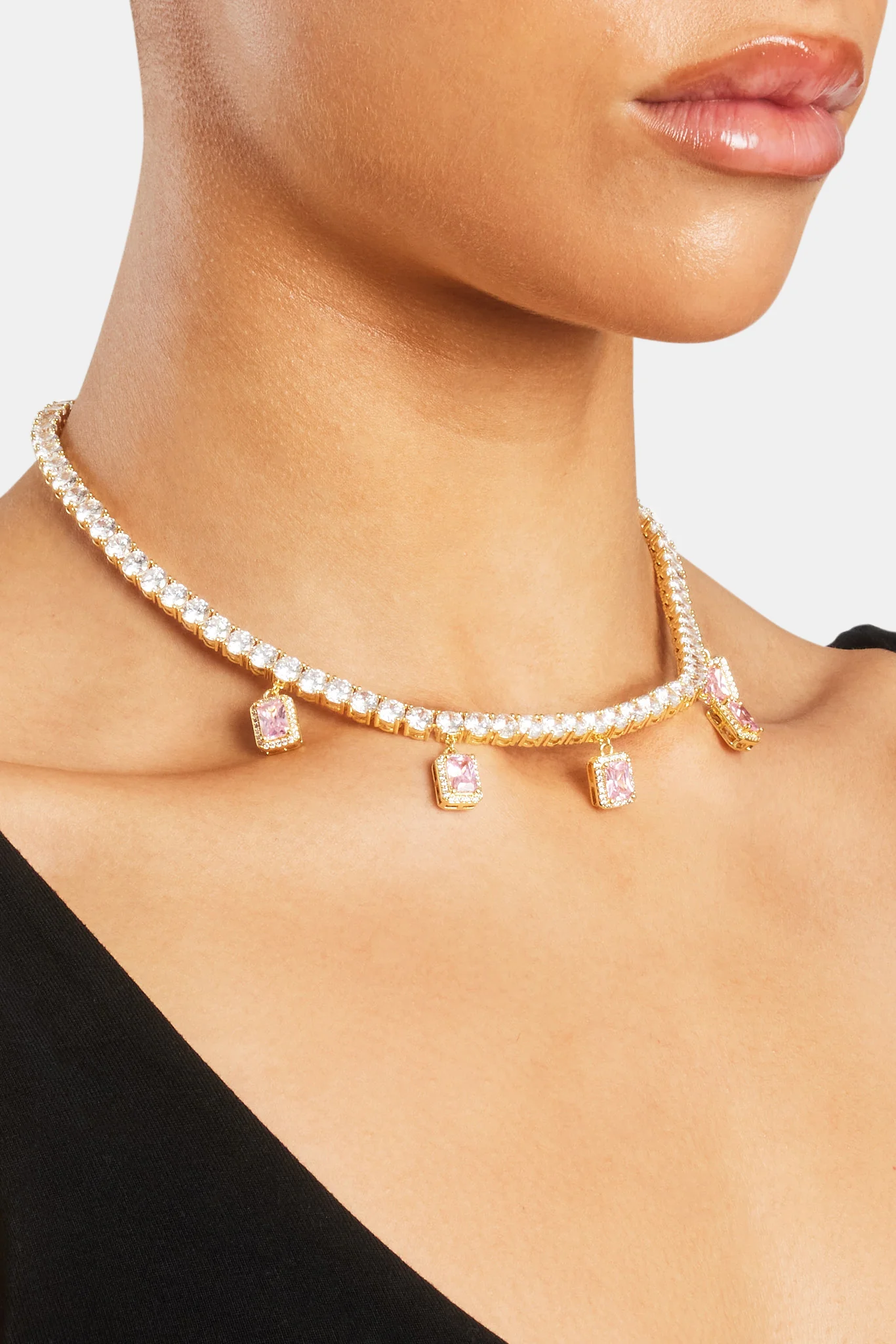 Iced Bezel Tennis Chain - Gold - Image 3