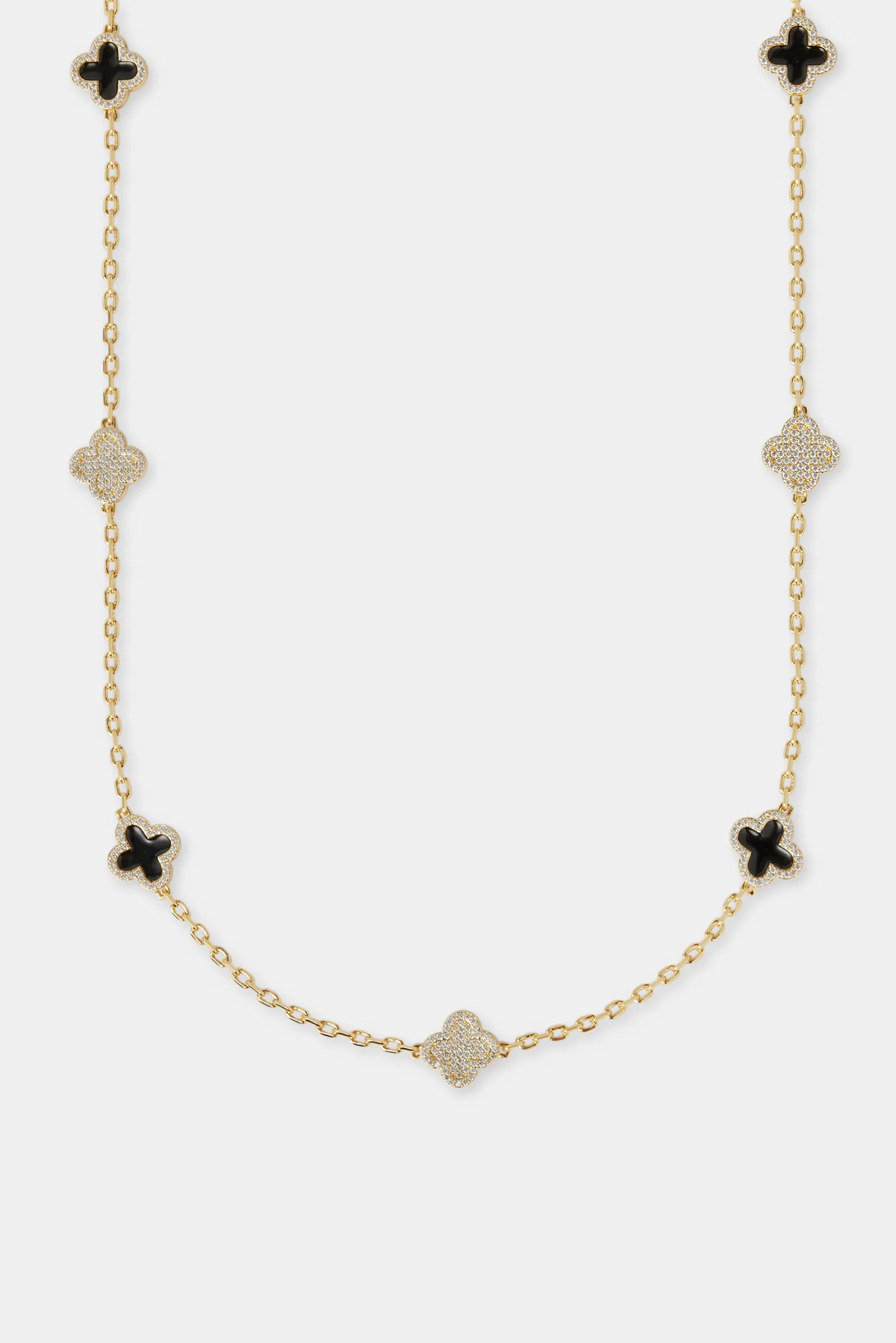 Iced & Black Enamel Motif Rolo Link Chain - 12mm - Image 2