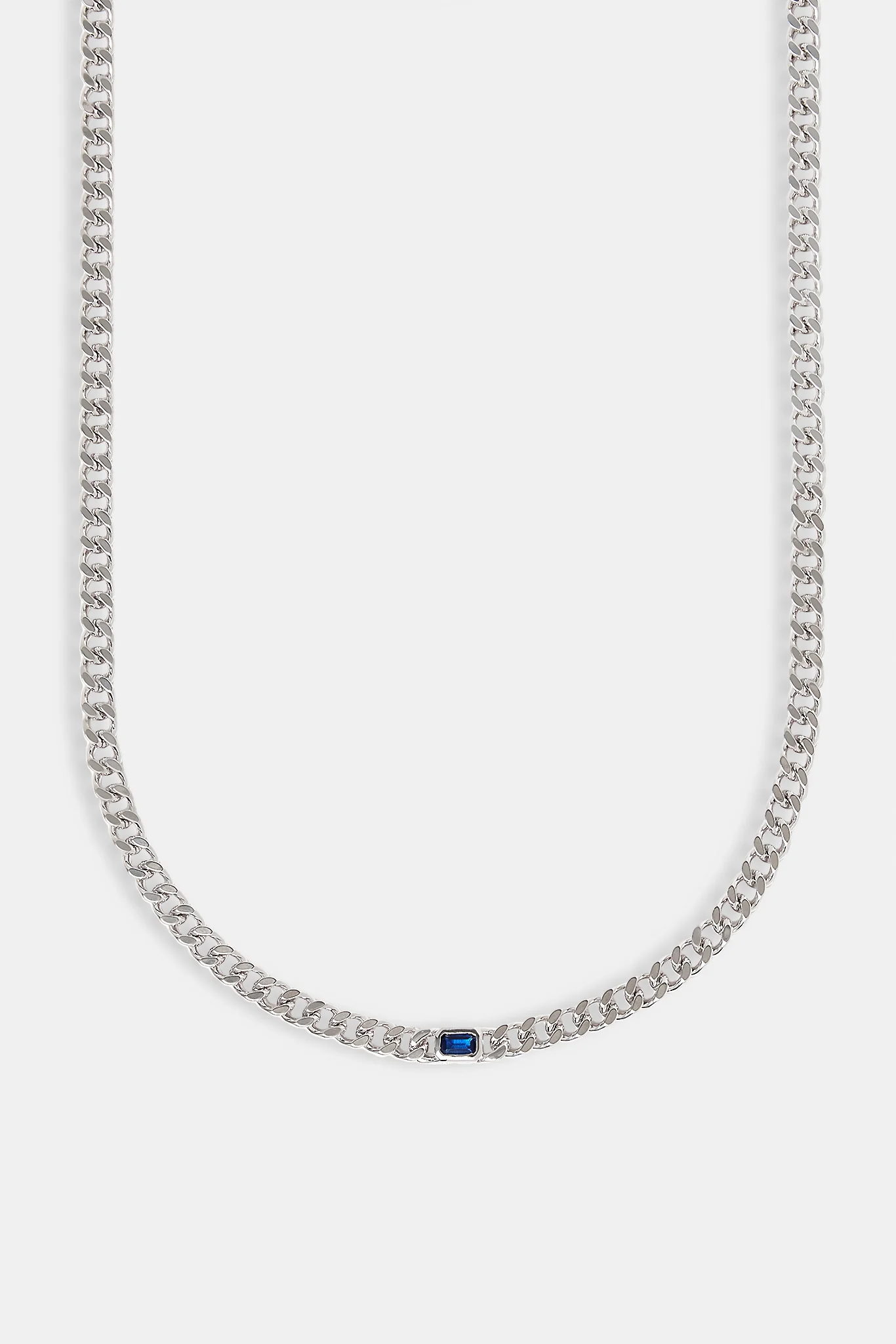 Iced Blue Gemstone Cuban Chain - 3mm - Image 2