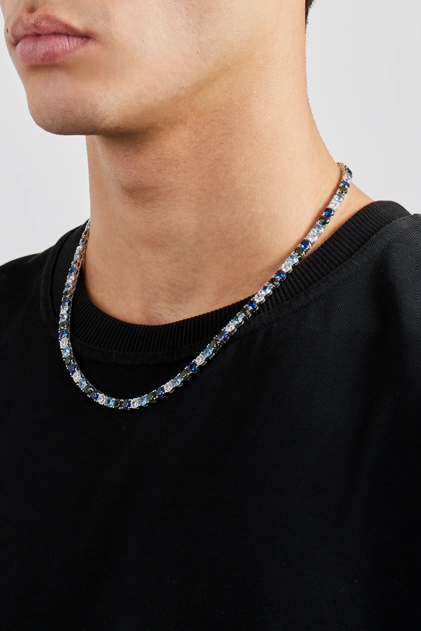 Iced Blue Ombre Tennis Chain - 5mm - Image 4