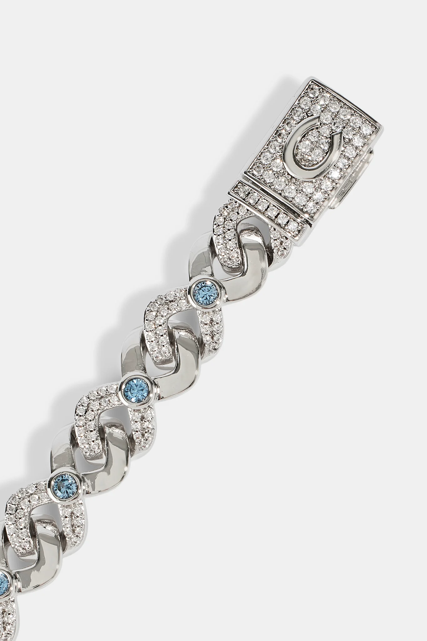 Iced Blue Stone Infinity Bracelet - 6mm - Image 2