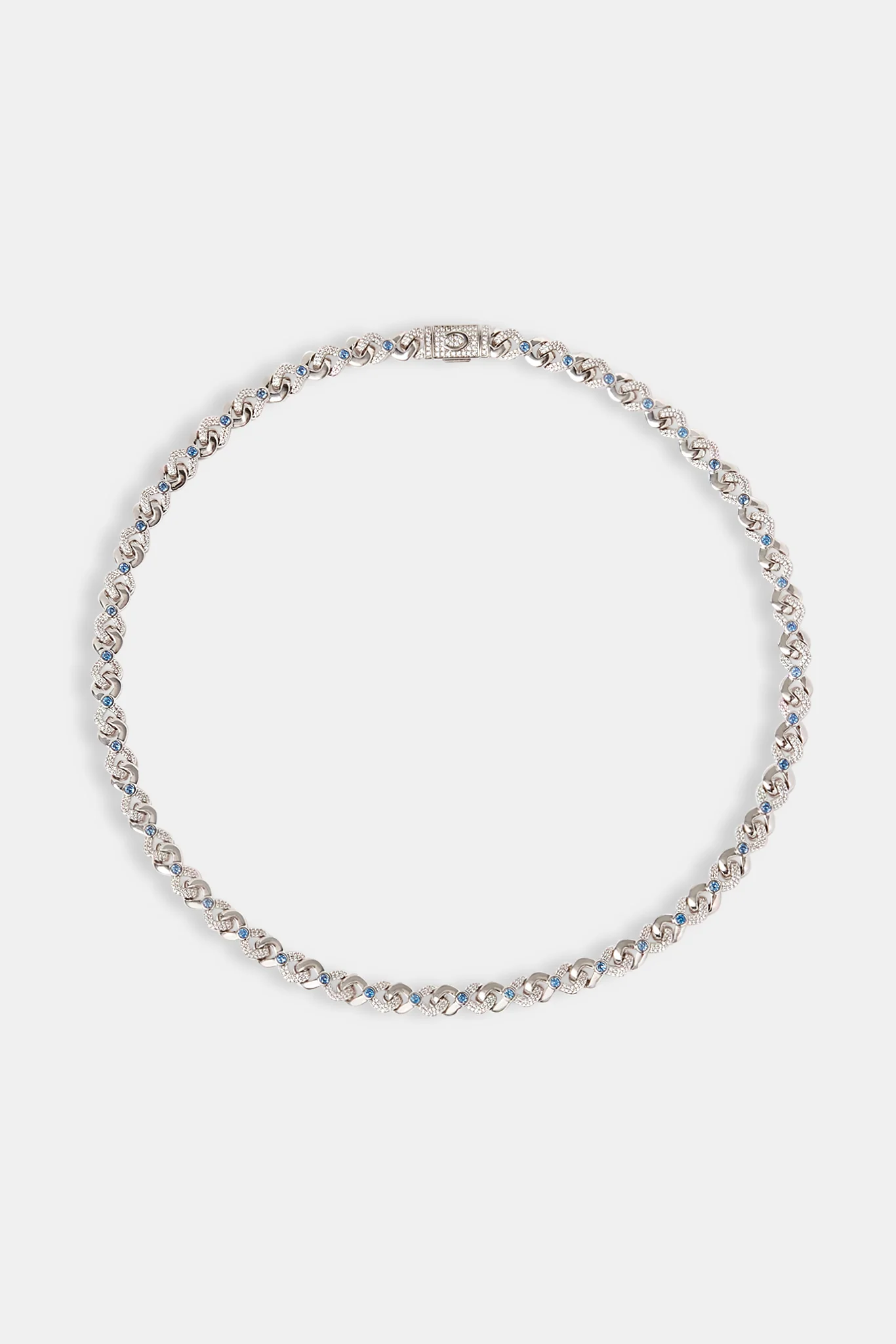 Iced Blue Stone Infinity Chain - 6mm - Image 3