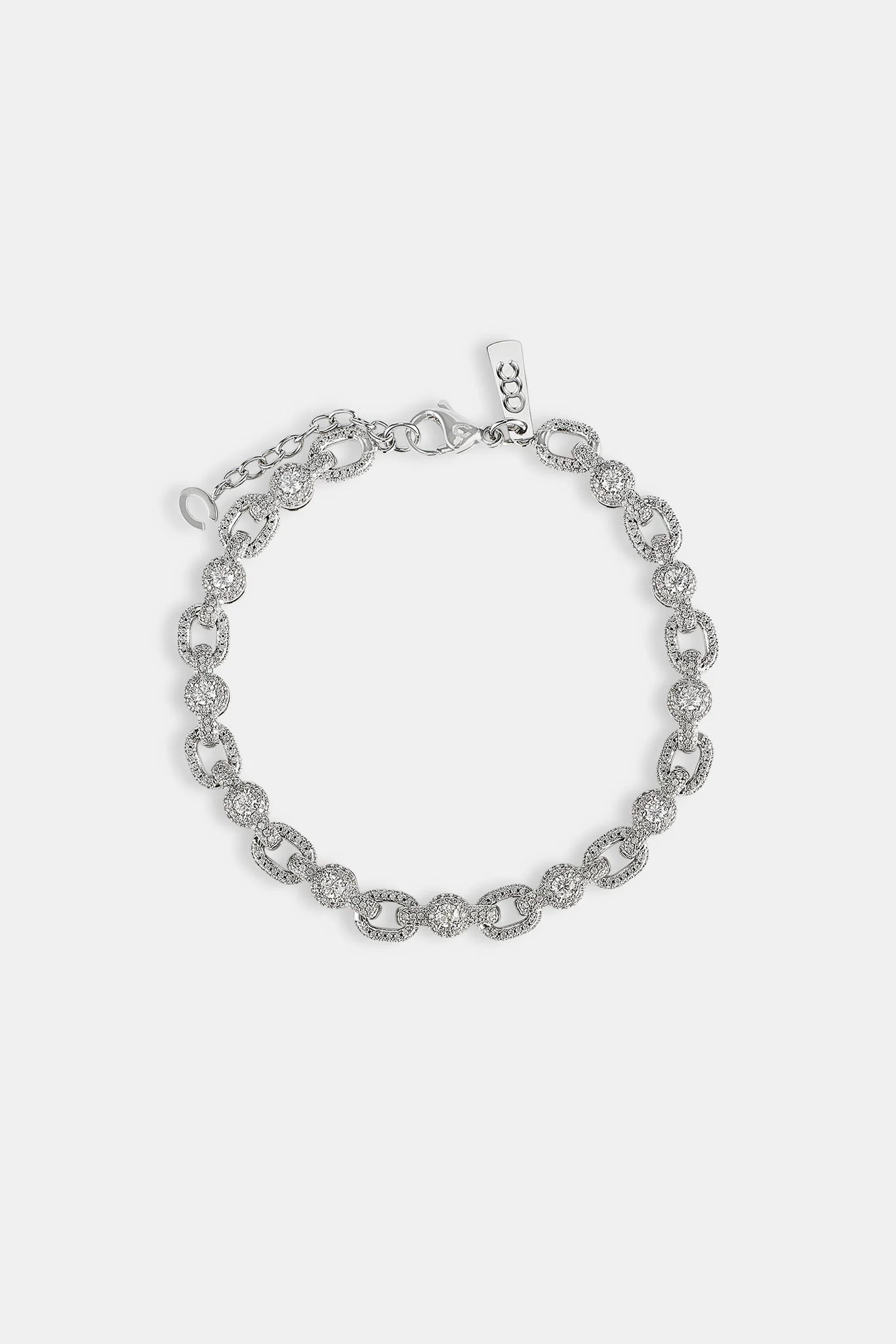 Iced Centre Connecting Link Bracelet - 6mm - Image 3