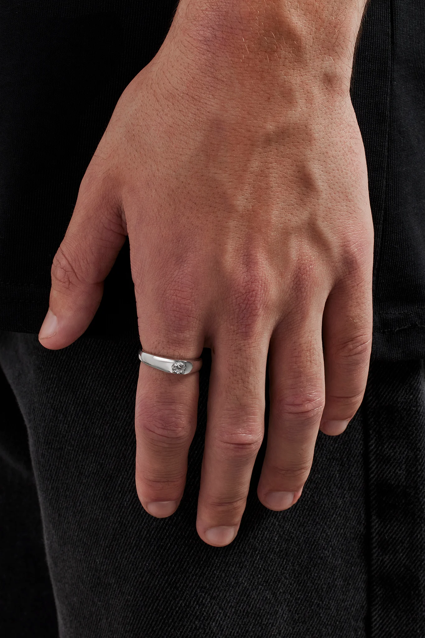 Iced Centre Polished Ring - 6mm - Image 2