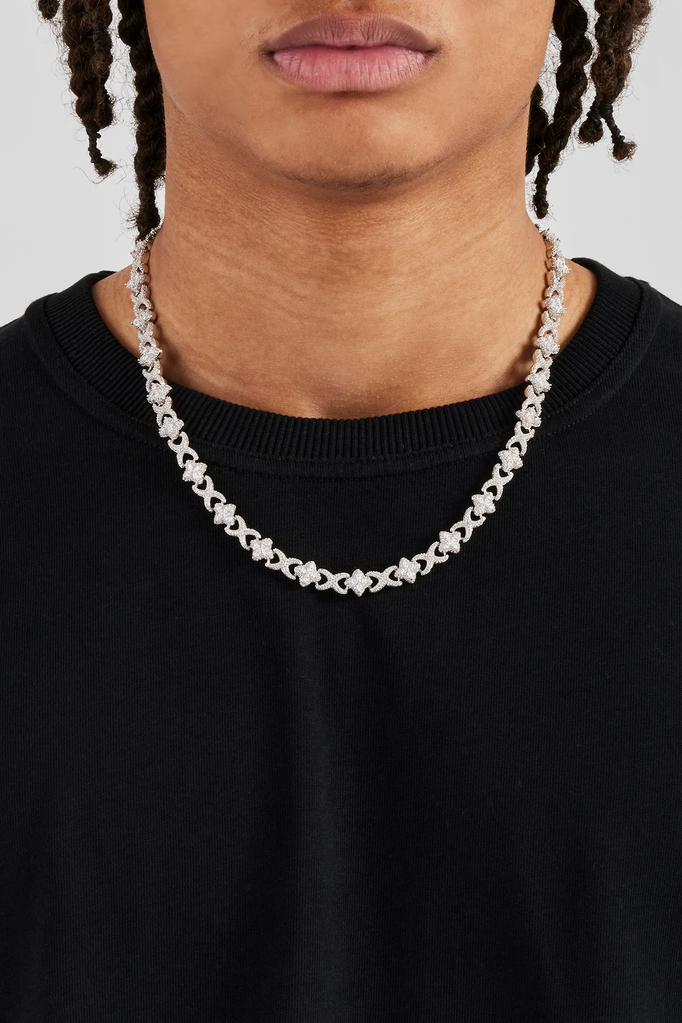 Iced Clear Baguette Motif Infinity Chain - 10mm
