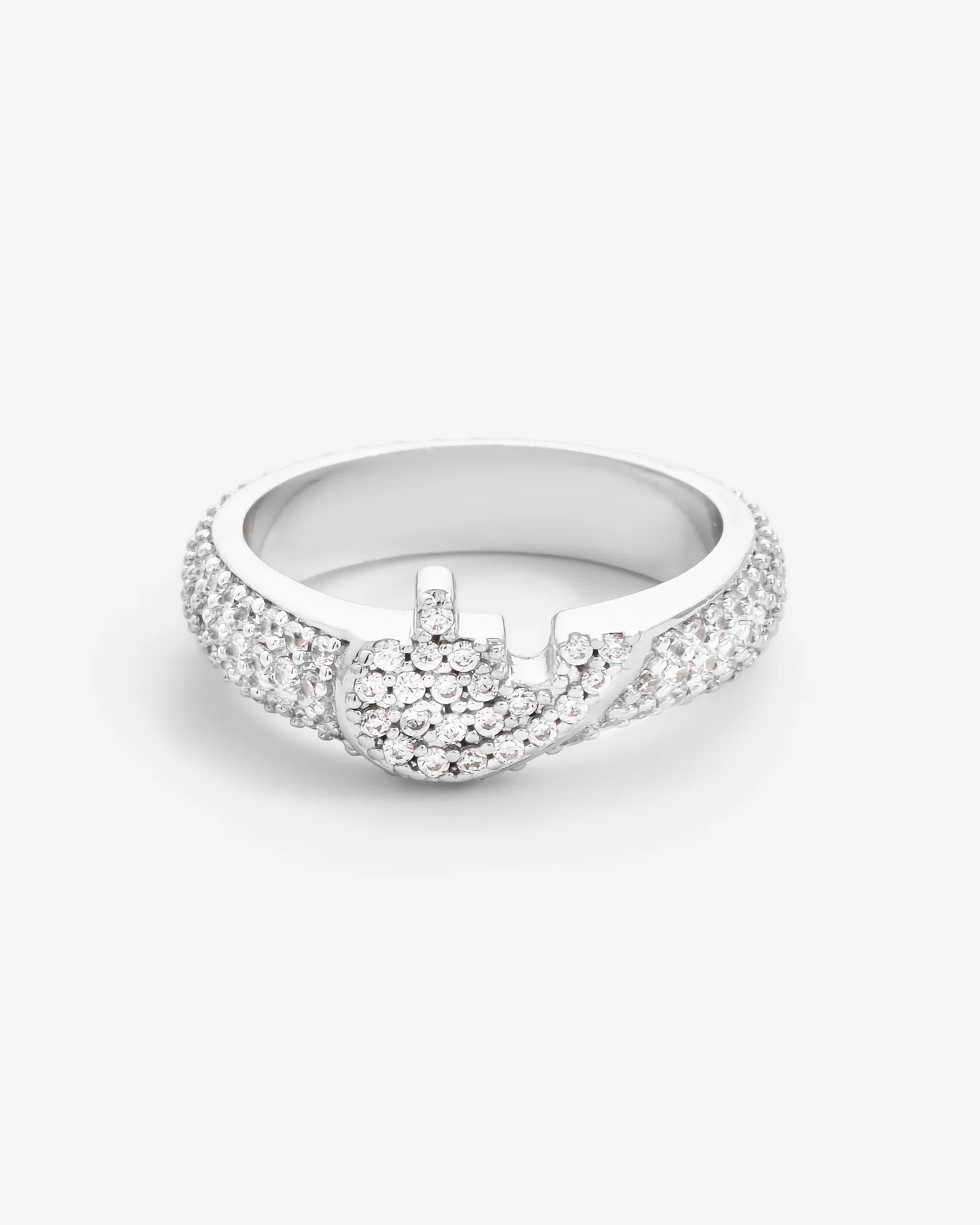 Iced Connecting Heart Ring - Image 2