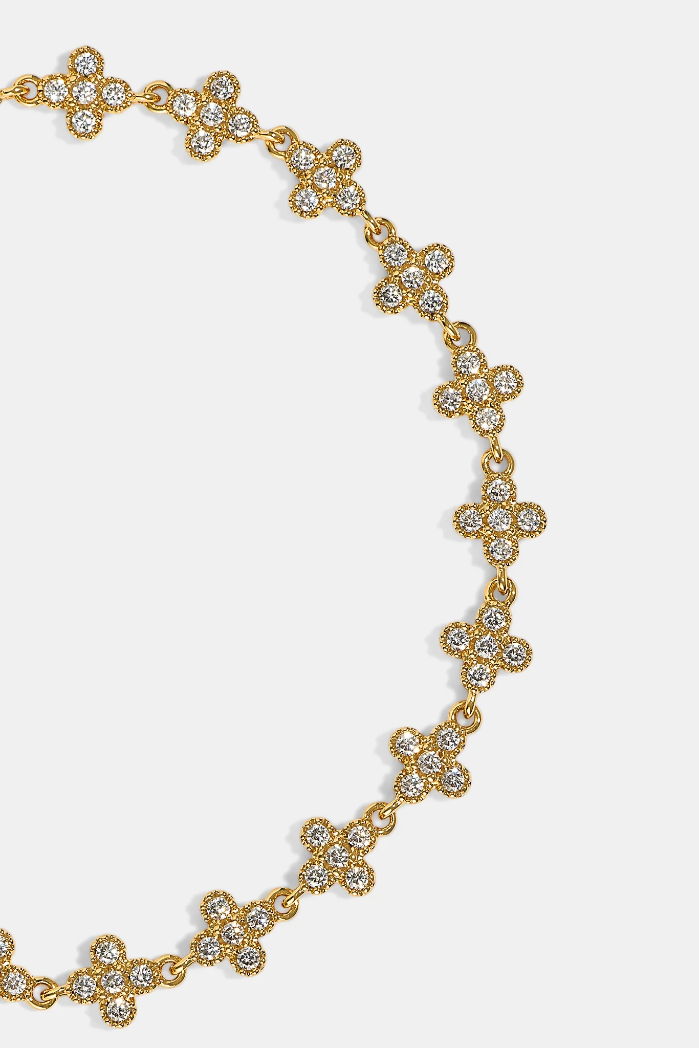 Iced Connecting Motif Bracelet - 5mm - Gold - Image 3