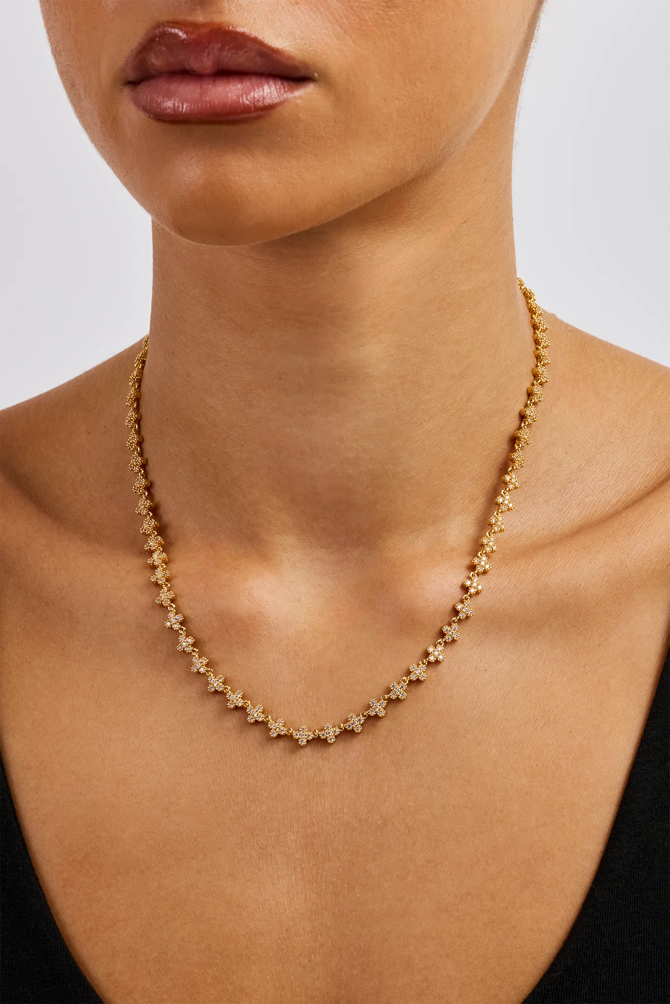 Iced Connecting Motif Chain - 5mm - Gold - Image 3