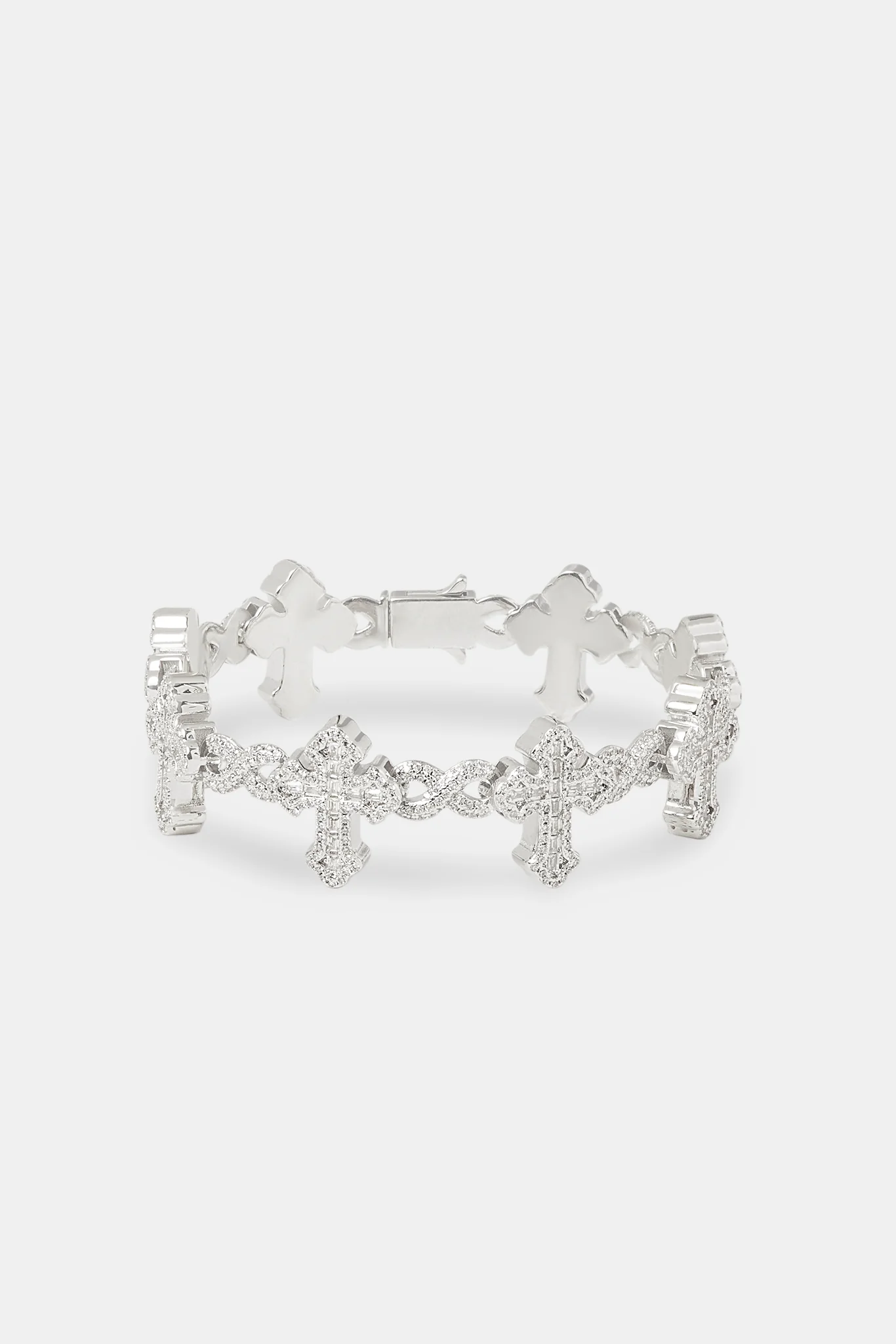 Iced Cross Baguette Bracelet - 20mm - Image 2