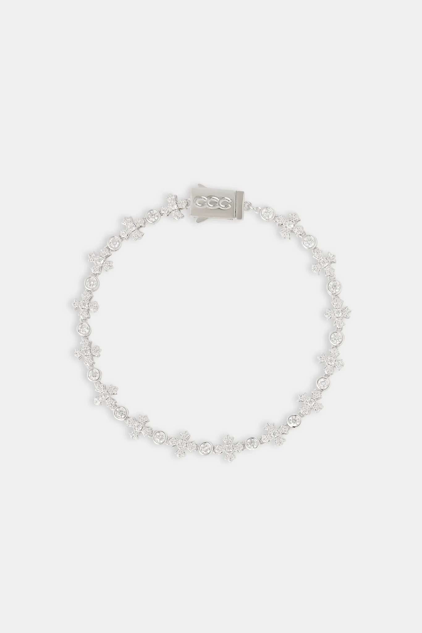 Iced Cross & Gemstone Bracelet - 6mm - Image 2